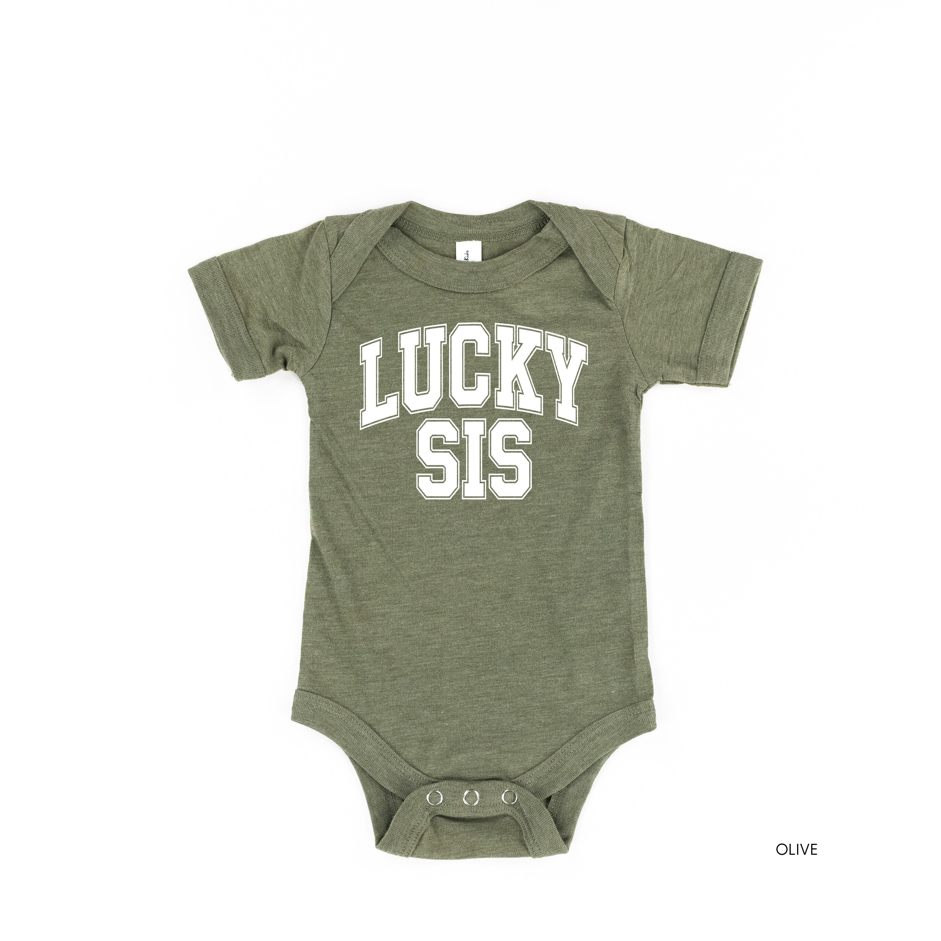 Lucky Sis - Varsity Outline - Infant Bodysuit/Tee Little Mama Shirt Shop