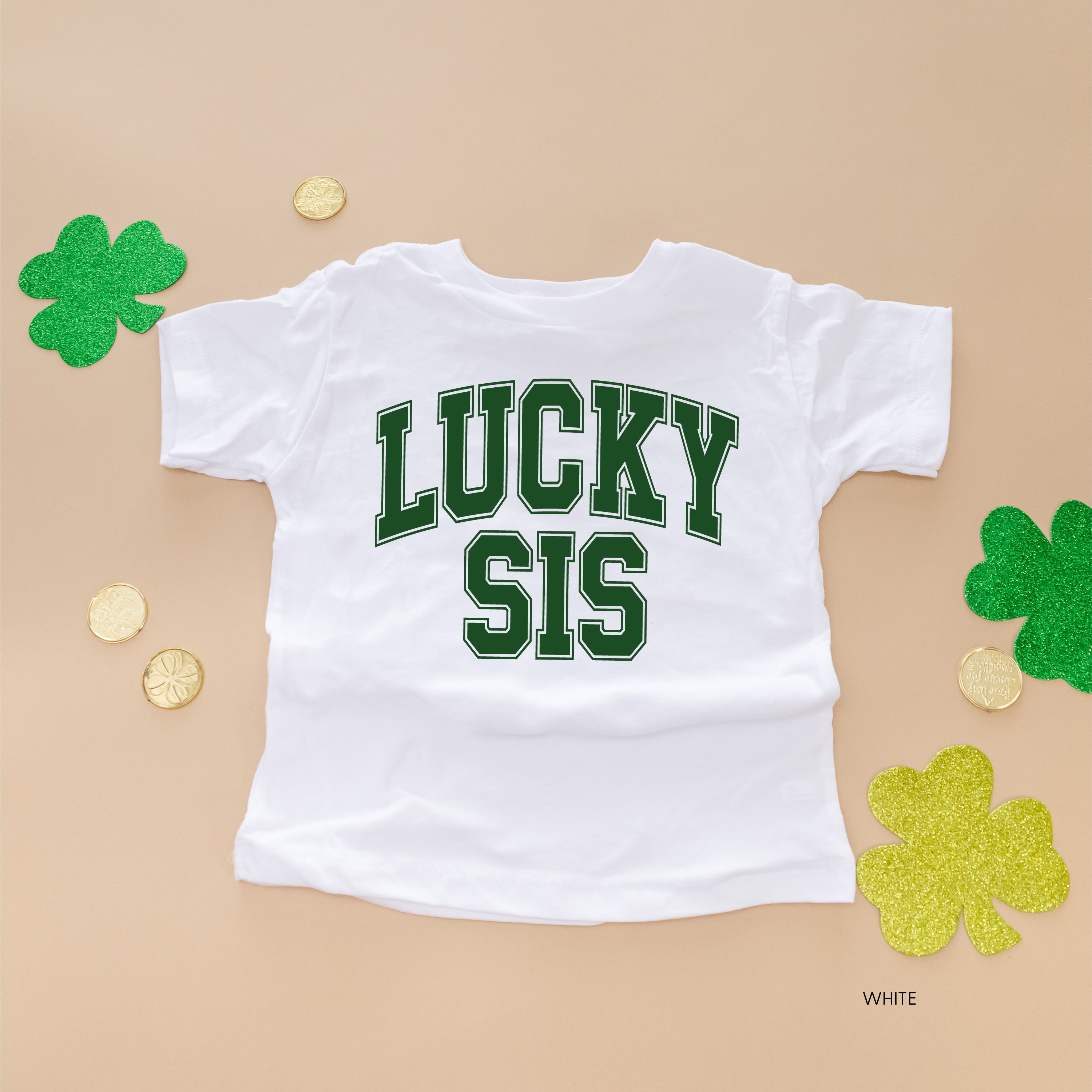 Lucky Sis - Varsity Outline - Infant Bodysuit/Tee Little Mama Shirt Shop