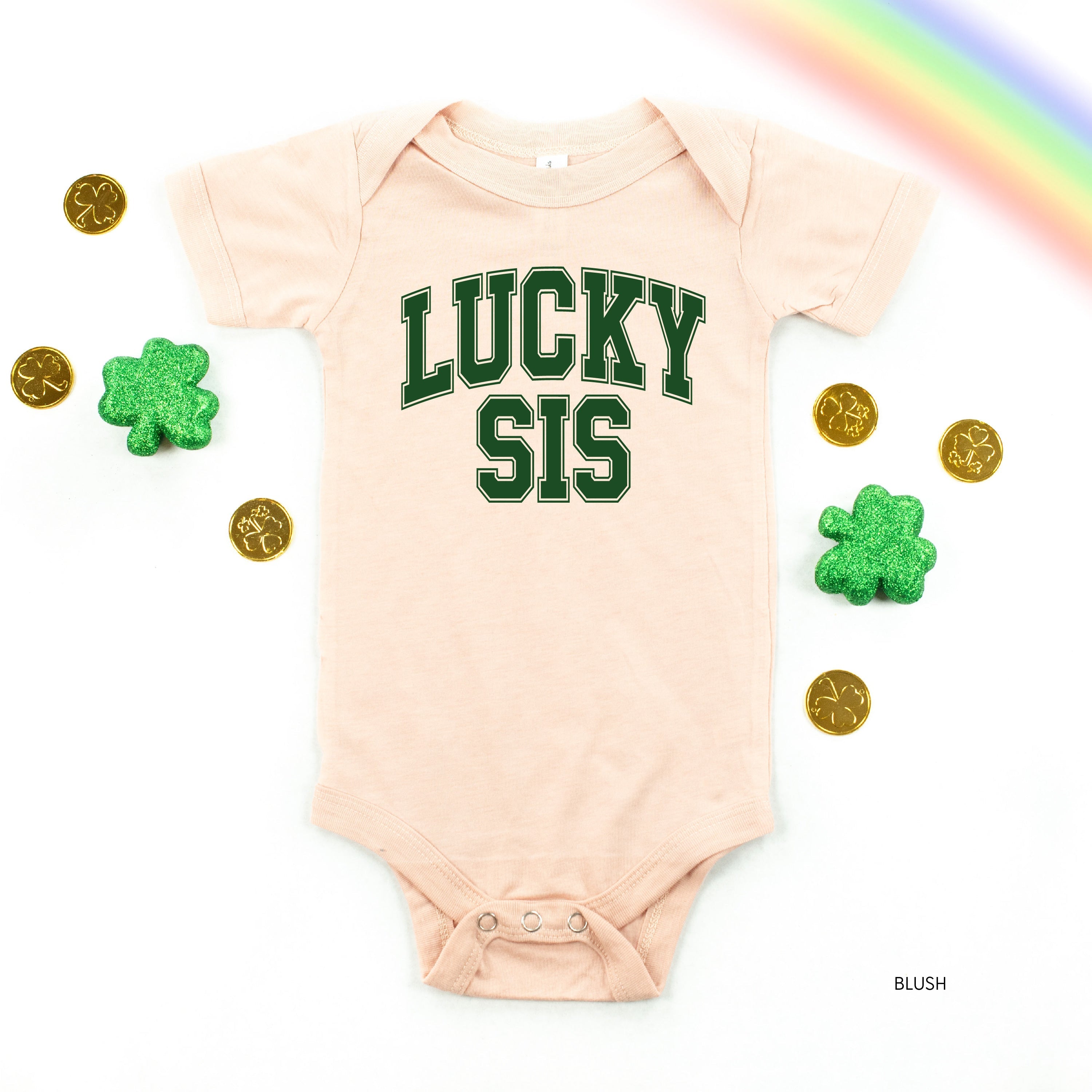 Lucky Sis - Varsity Outline - Infant Bodysuit/Tee Little Mama Shirt Shop