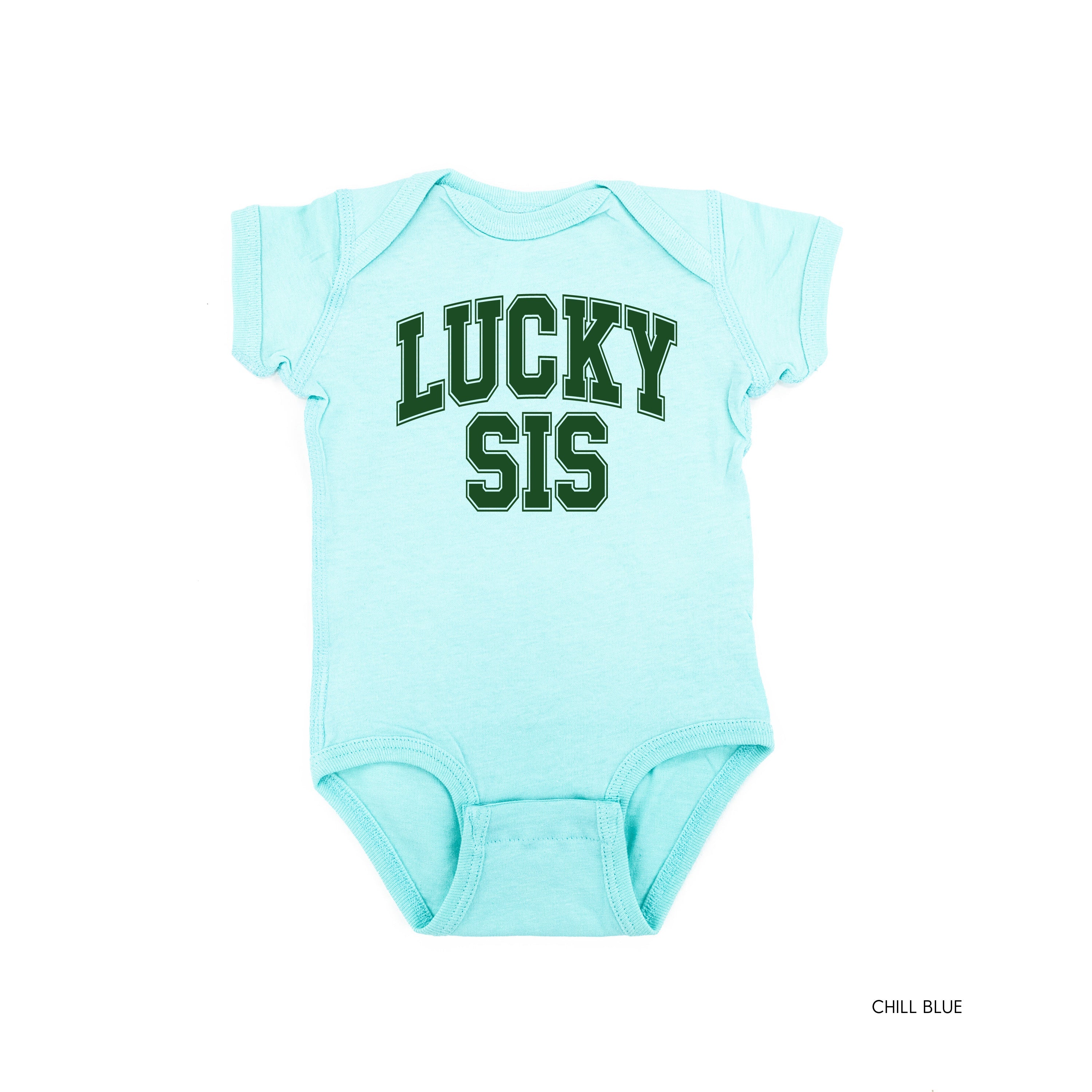 Lucky Sis - Varsity Outline - Infant Bodysuit/Tee Little Mama Shirt Shop