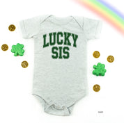 Lucky Sis - Varsity Outline - Infant Bodysuit/Tee Little Mama Shirt Shop