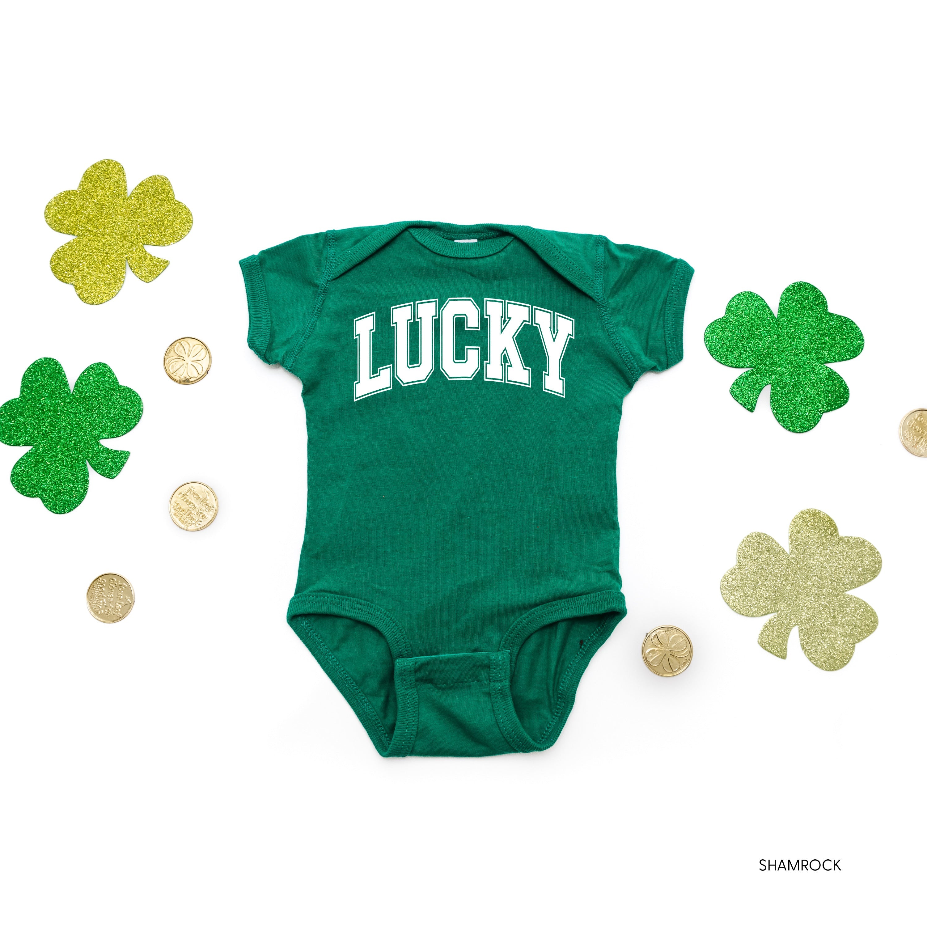 Lucky - Varsity Outline - Infant Bodysuit/Tee Little Mama Shirt Shop
