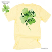 Watercolor Lucky You (pf&b) - Unisex Tee Little Mama Shirt Shop
