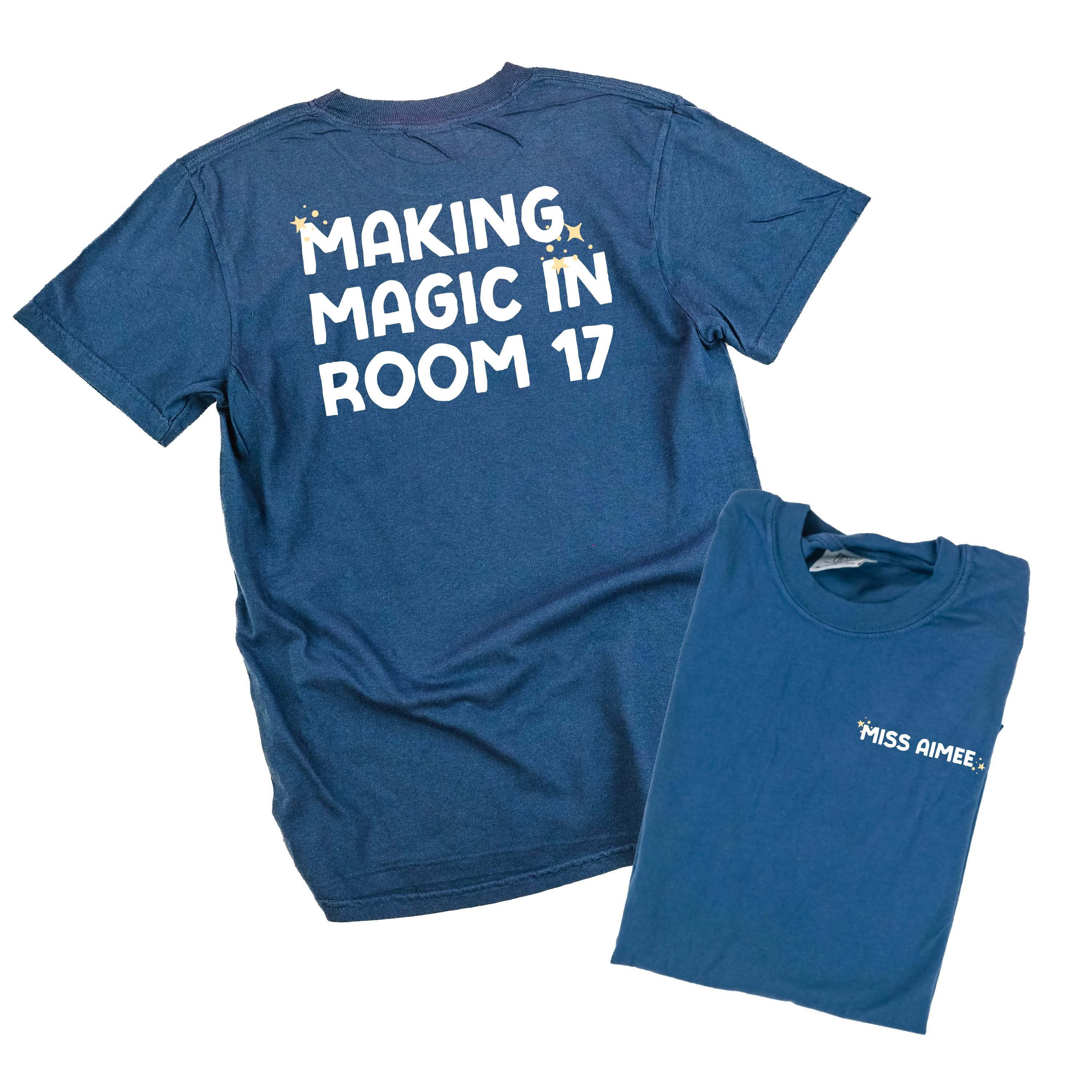Making Magic in Room (Custom Name & Number) - (pf&b) - Comfort Colors Tee Little Mama Shirt Shop