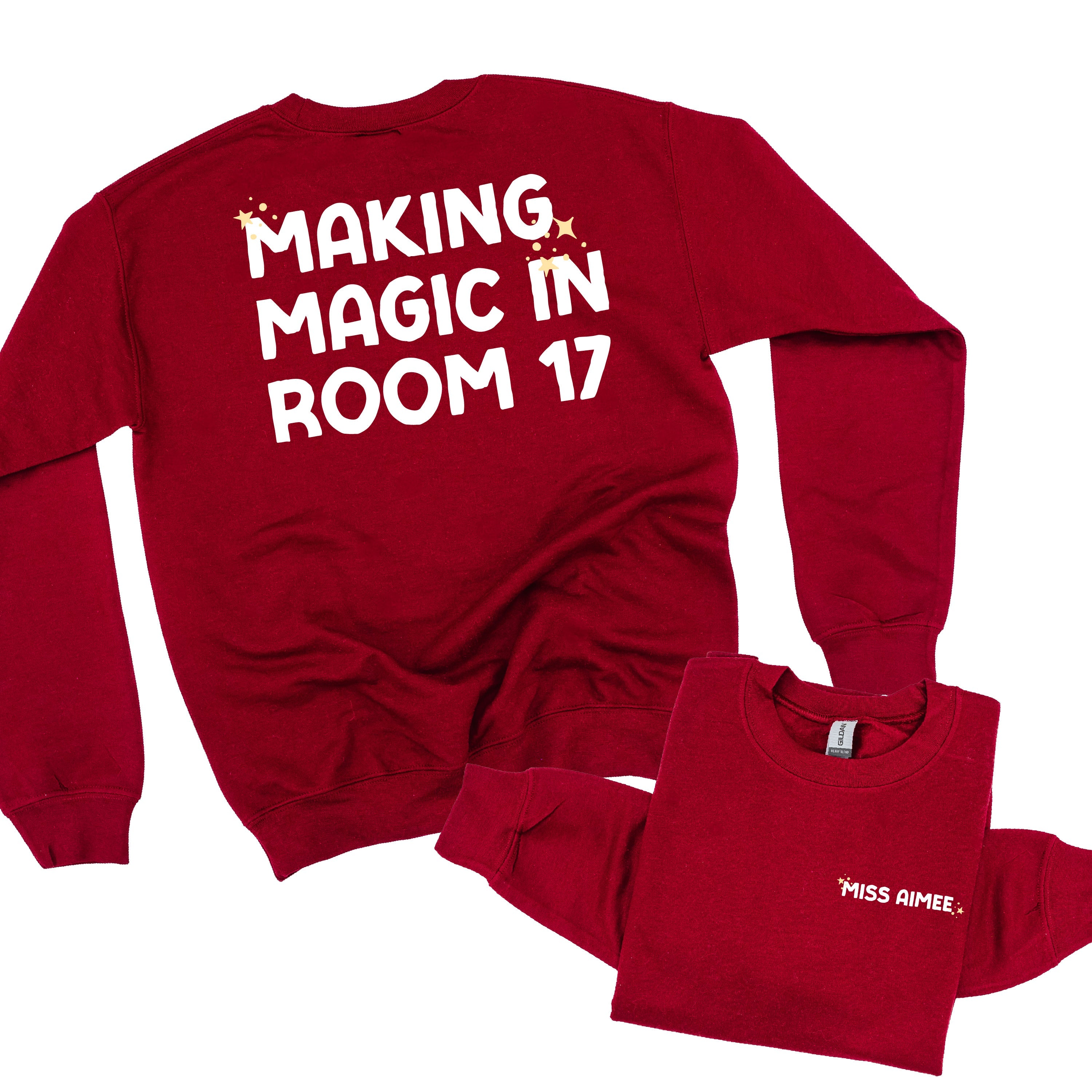 Making Magic in Room (Custom Name & Number) - (pf&b) - BASIC Fleece Little Mama Shirt Shop LLC