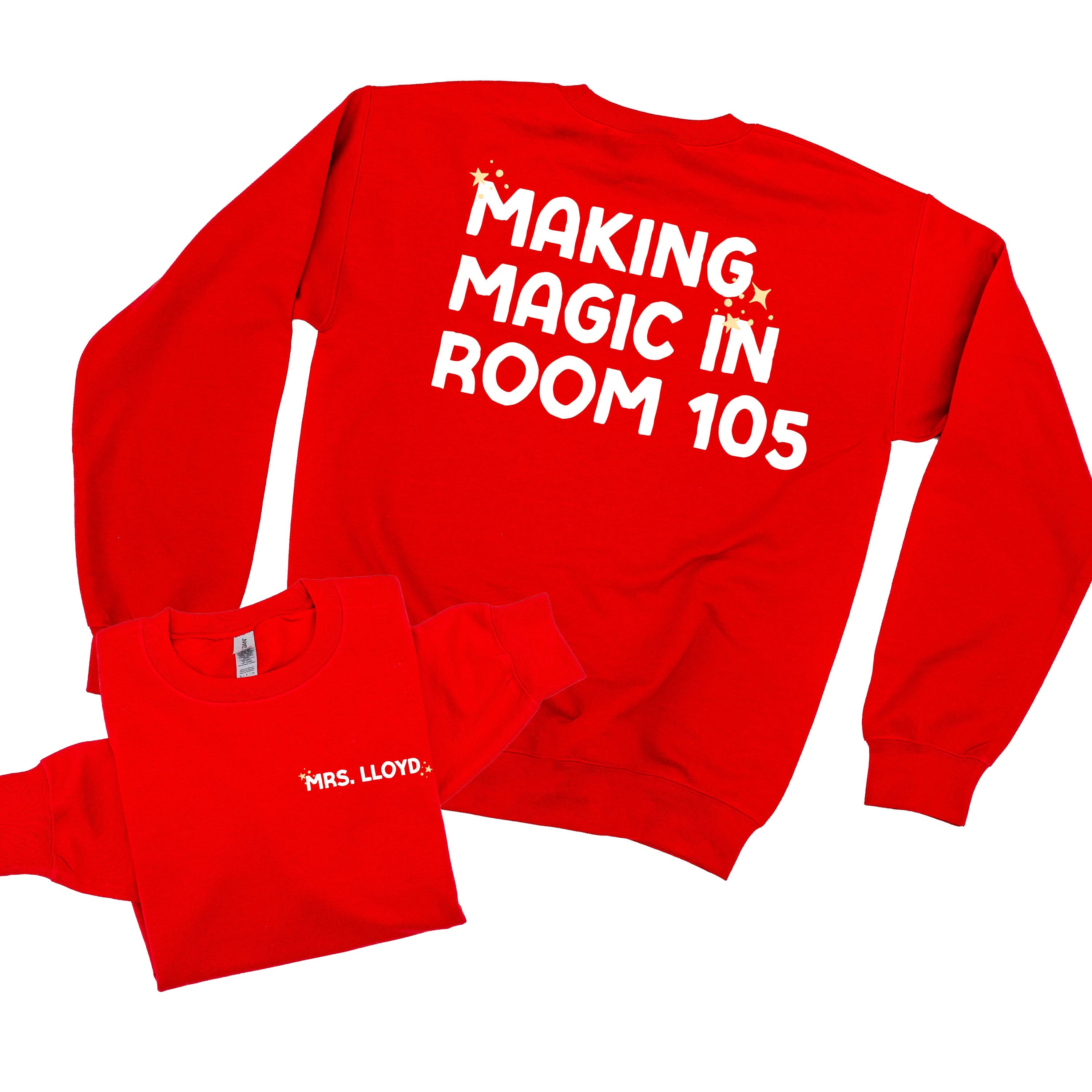 Making Magic in Room (Custom Name & Number) - (pf&b) - BASIC Fleece Little Mama Shirt Shop LLC