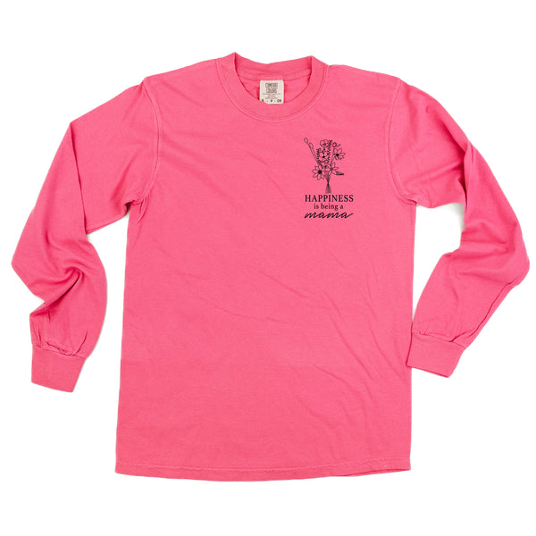 Bouquet Style - Happiness is Being a MAMA - LONG SLEEVE COMFORT COLORS TEE