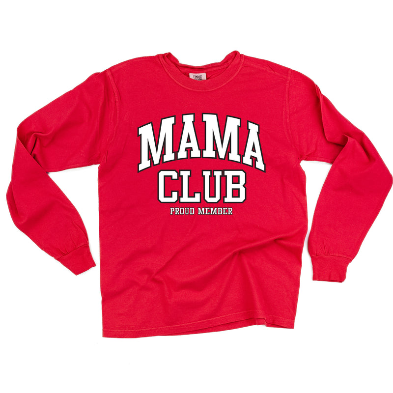 Varsity Style - MAMA Club - Proud Member - LONG SLEEVE COMFORT COLORS TEE