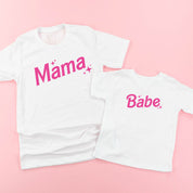 Mama + Babe (Barbie Party) - Set of 2 Tees Little Mama Shirt Shop