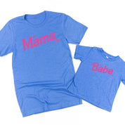 Mama + Babe (Barbie Party) - Set of 2 Tees Little Mama Shirt Shop