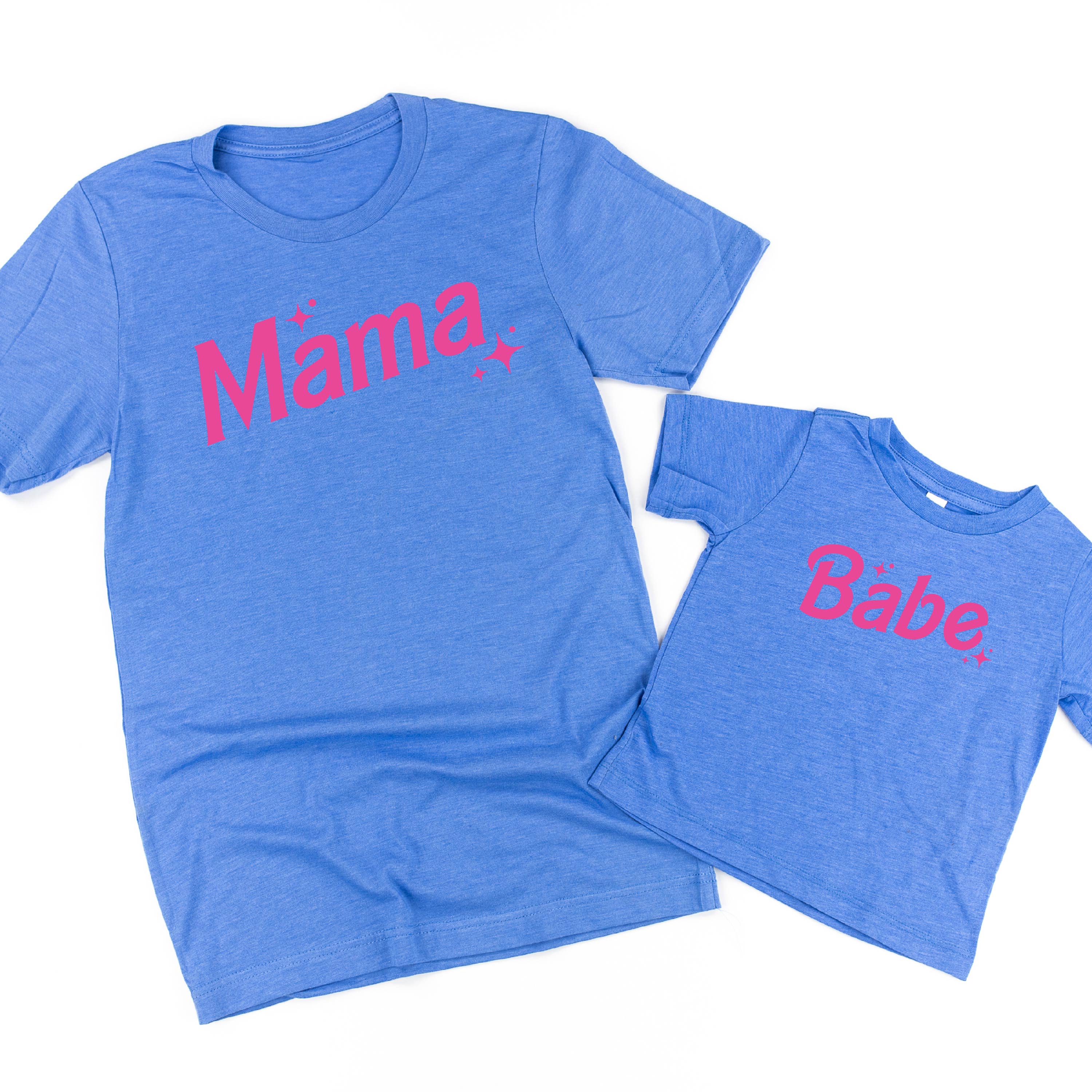 Mama + Babe (Barbie Party) - Set of 2 Tees Little Mama Shirt Shop