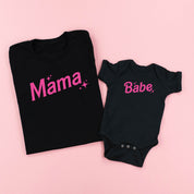 Mama + Babe (Barbie Party) - Set of 2 Tees Little Mama Shirt Shop