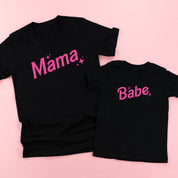 Mama + Babe (Barbie Party) - Set of 2 Tees Little Mama Shirt Shop
