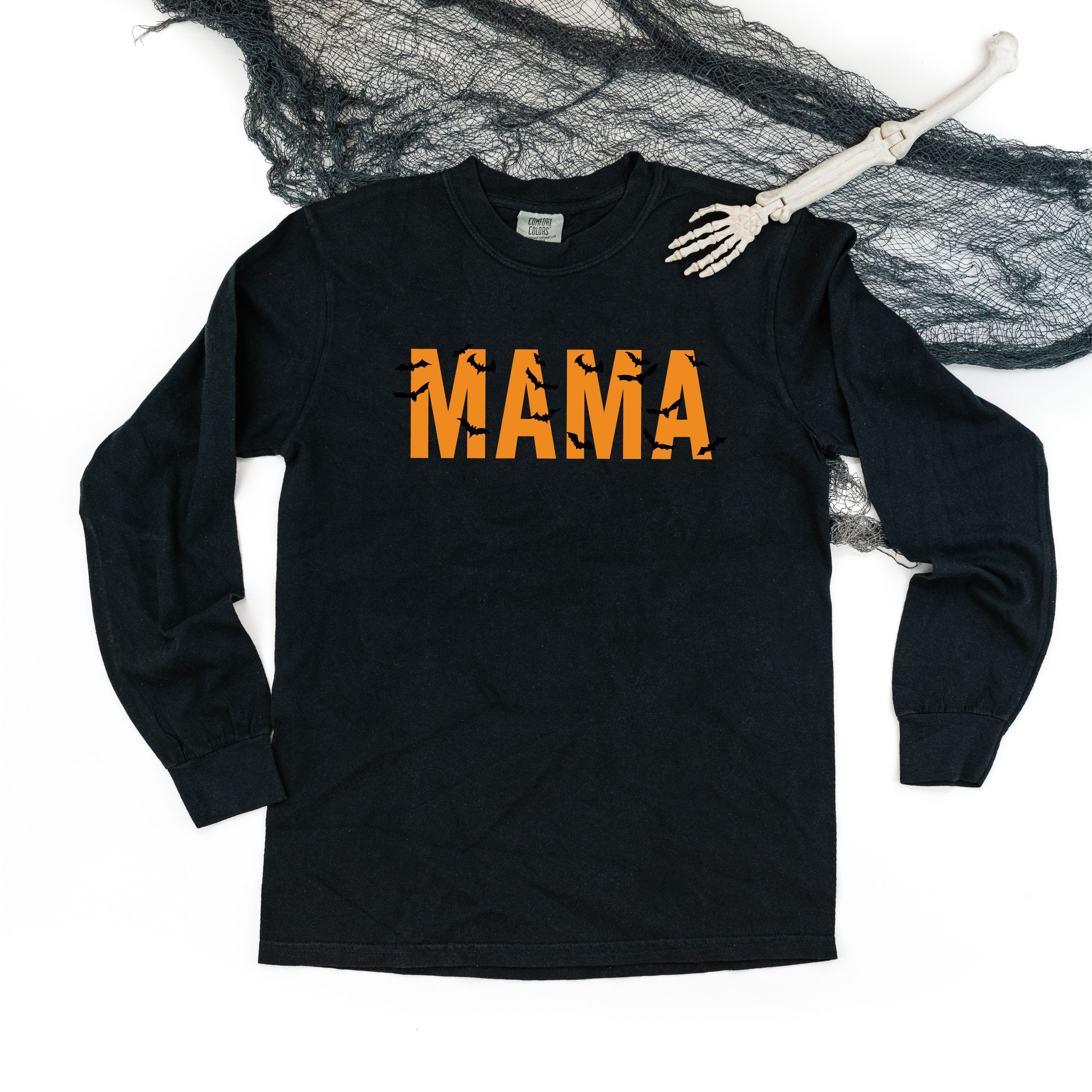 MAMA - Bats - Long Sleeve Comfort Colors Tee Little Mama Shirt Shop