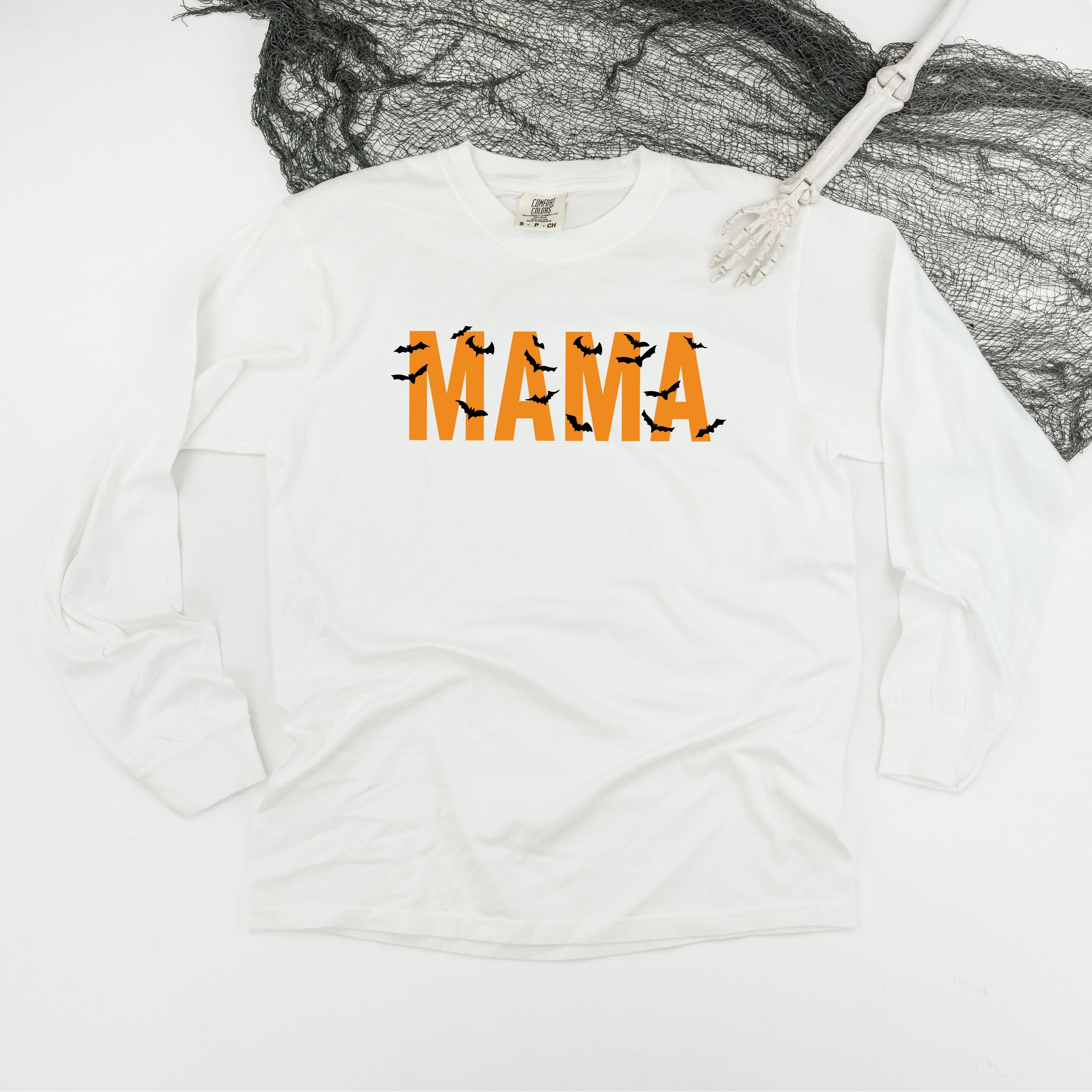 MAMA - Bats - Long Sleeve Comfort Colors Tee Little Mama Shirt Shop