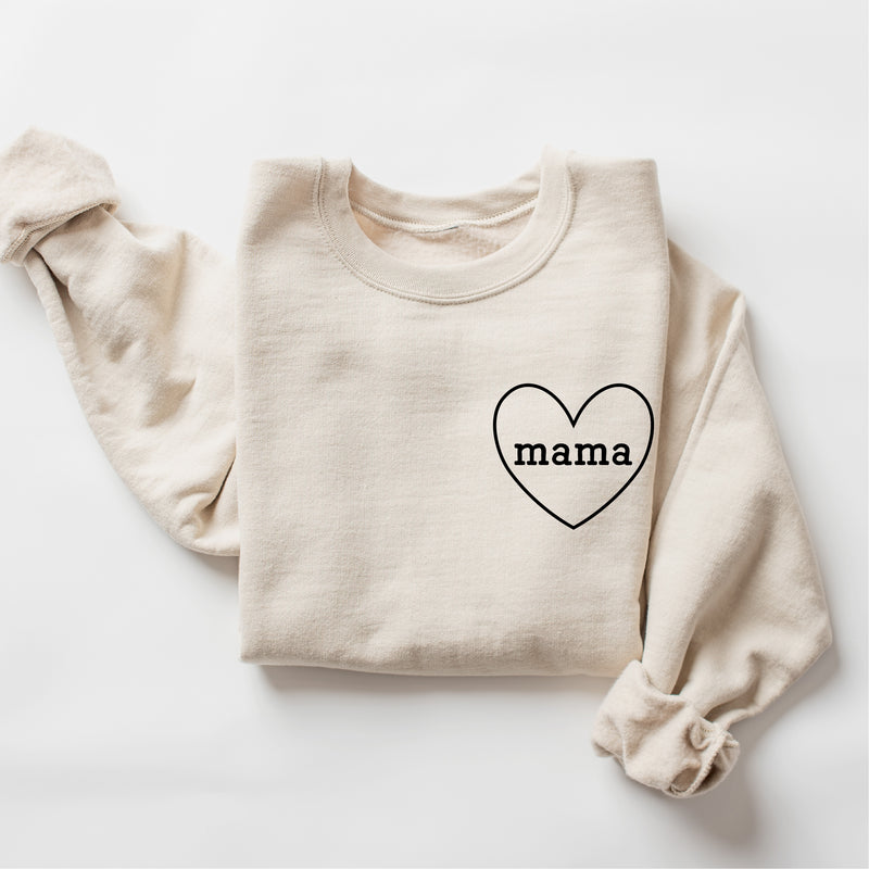 Mama - (Heart Around) - BASIC FLEECE CREWNECK