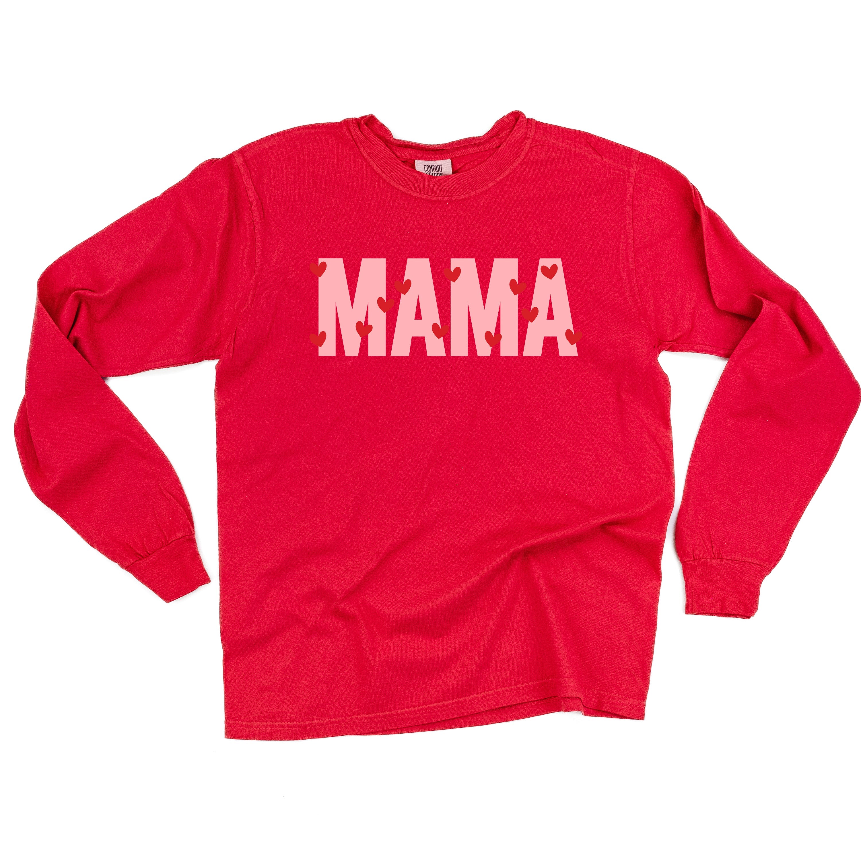 Mama - Mini Hearts - LONG SLEEVE Comfort Colors Tee Little Mama Shirt Shop