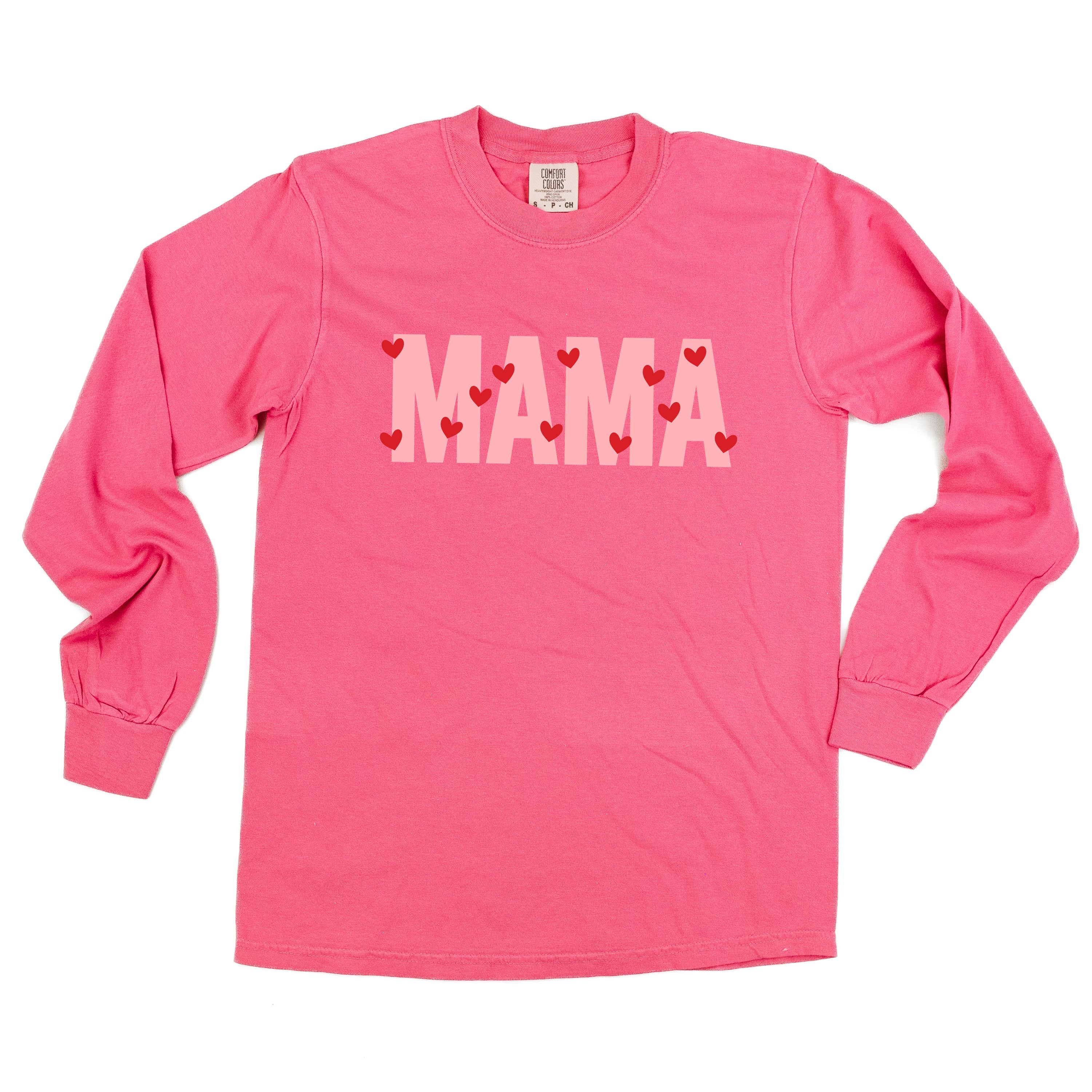 Mama - Mini Hearts - LONG SLEEVE Comfort Colors Tee Little Mama Shirt Shop