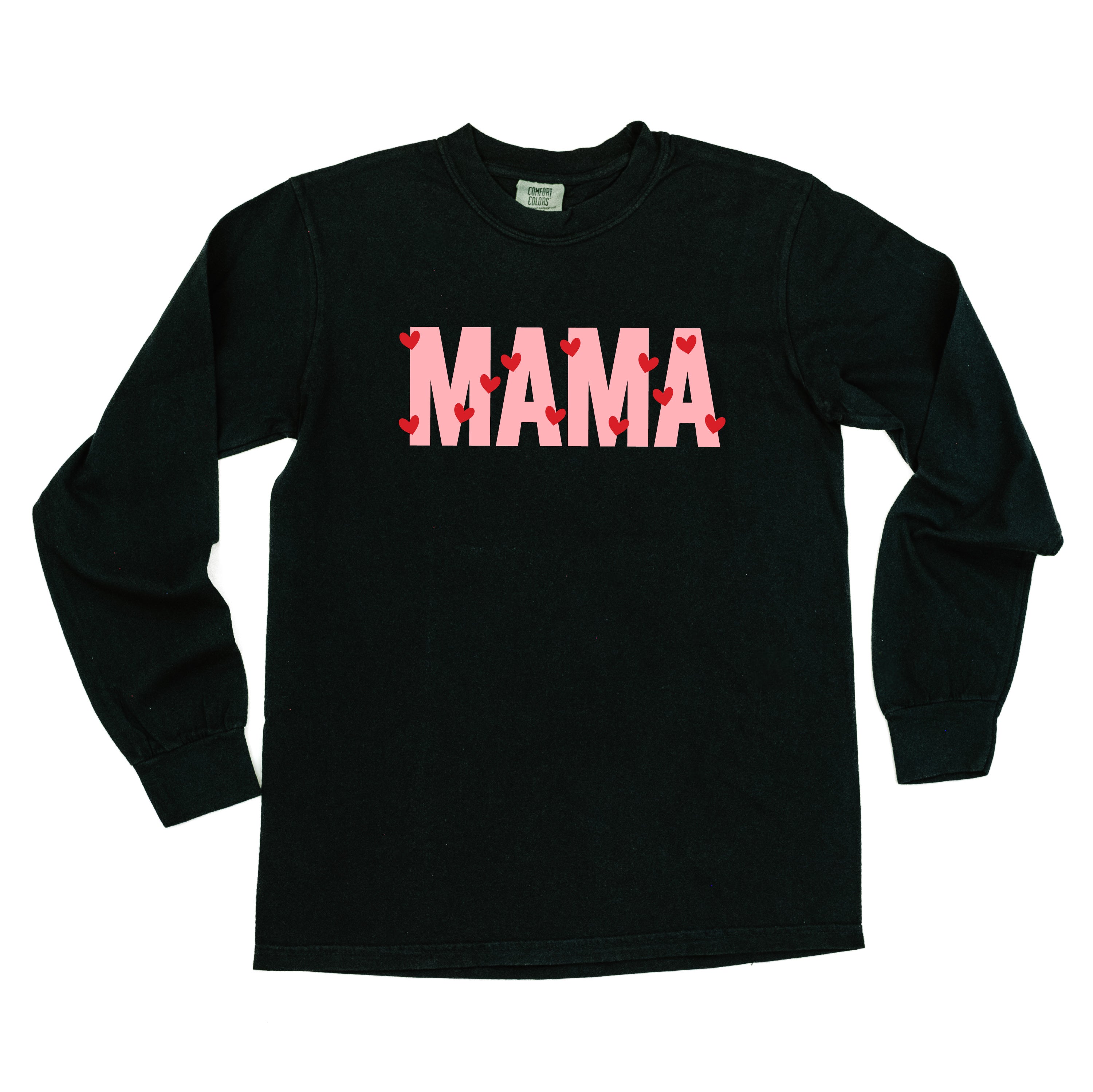 Mama - Mini Hearts - LONG SLEEVE Comfort Colors Tee Little Mama Shirt Shop