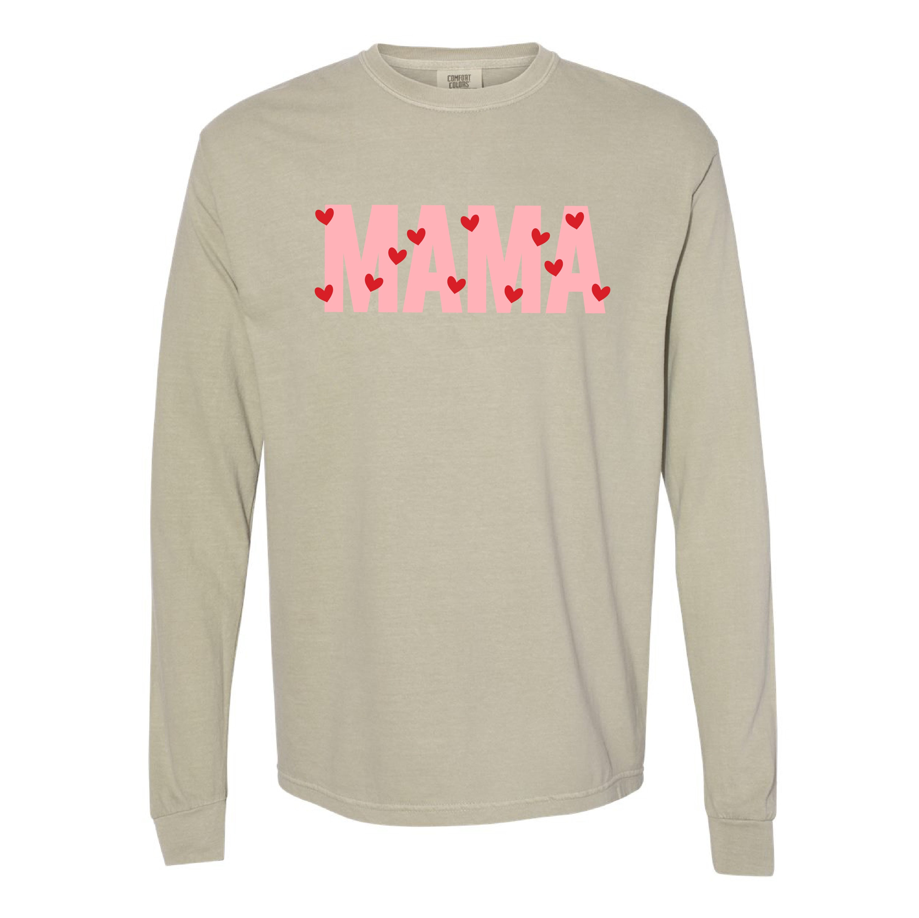 Mama - Mini Hearts - LONG SLEEVE Comfort Colors Tee Little Mama Shirt Shop