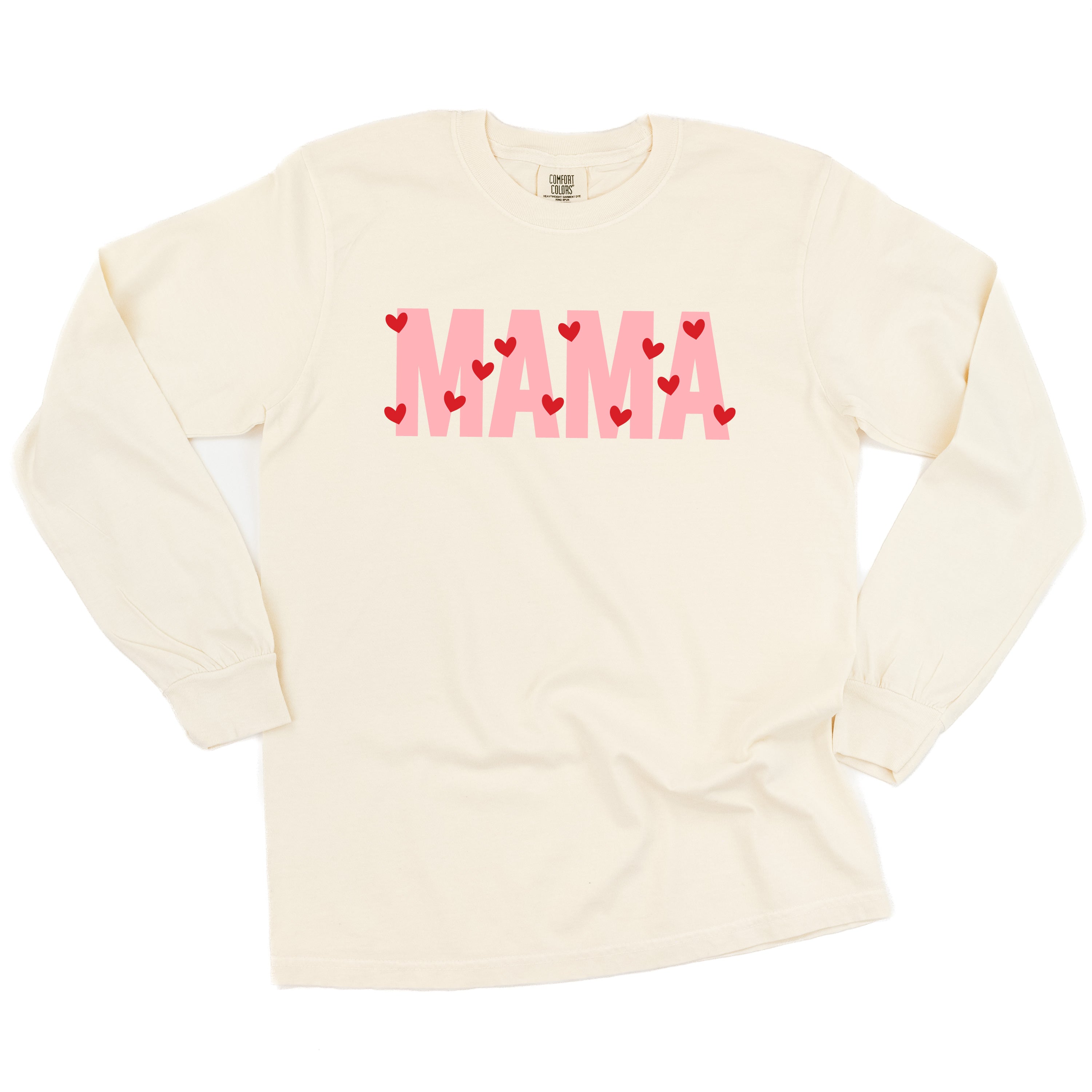 Mama - Mini Hearts - LONG SLEEVE Comfort Colors Tee Little Mama Shirt Shop