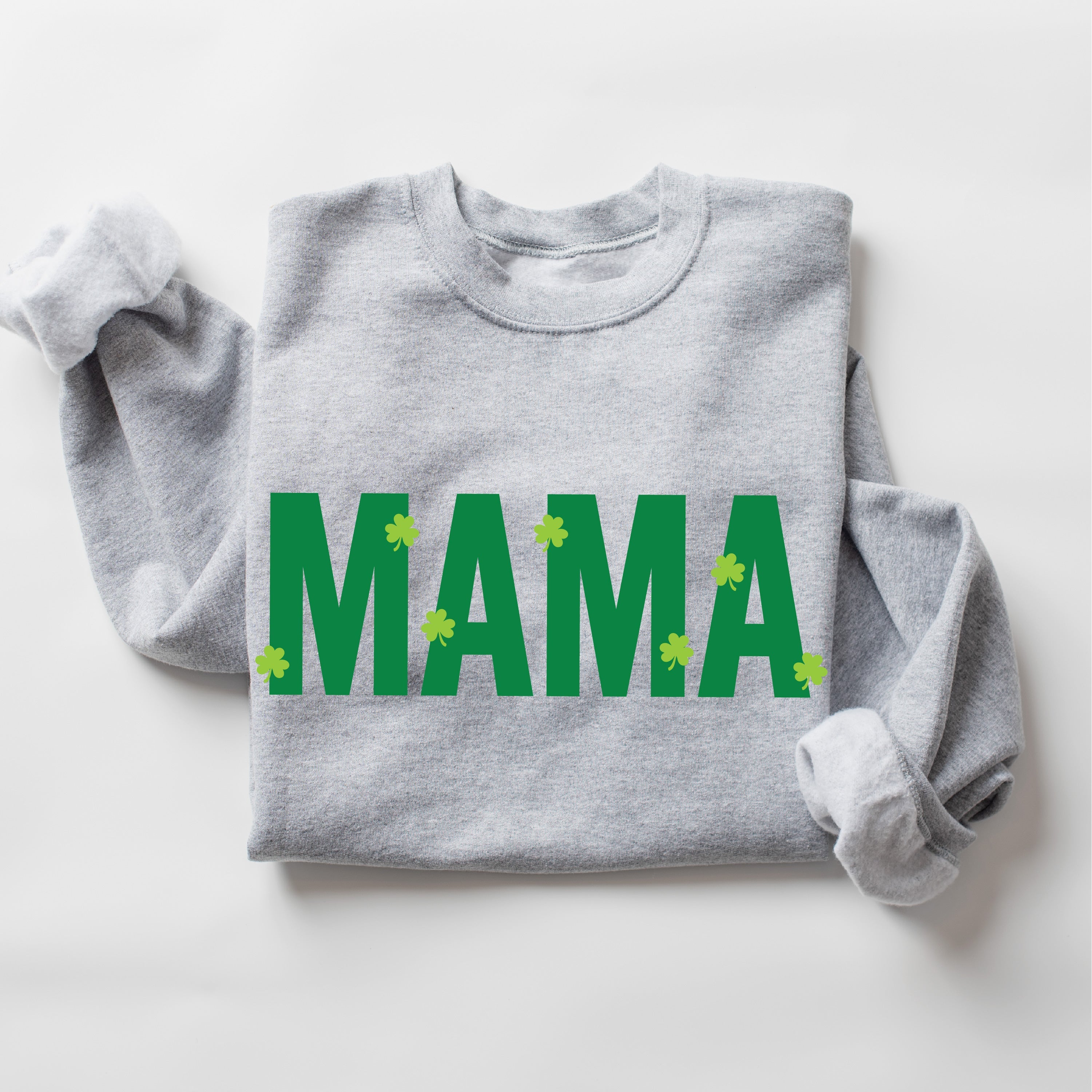 Mama - Mini Shamrocks - BASIC Fleece Little Mama Shirt Shop LLC