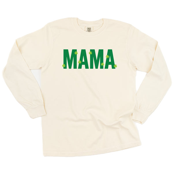 MAMA - Mini Shamrocks - LONG SLEEVE COMFORT COLORS TEE