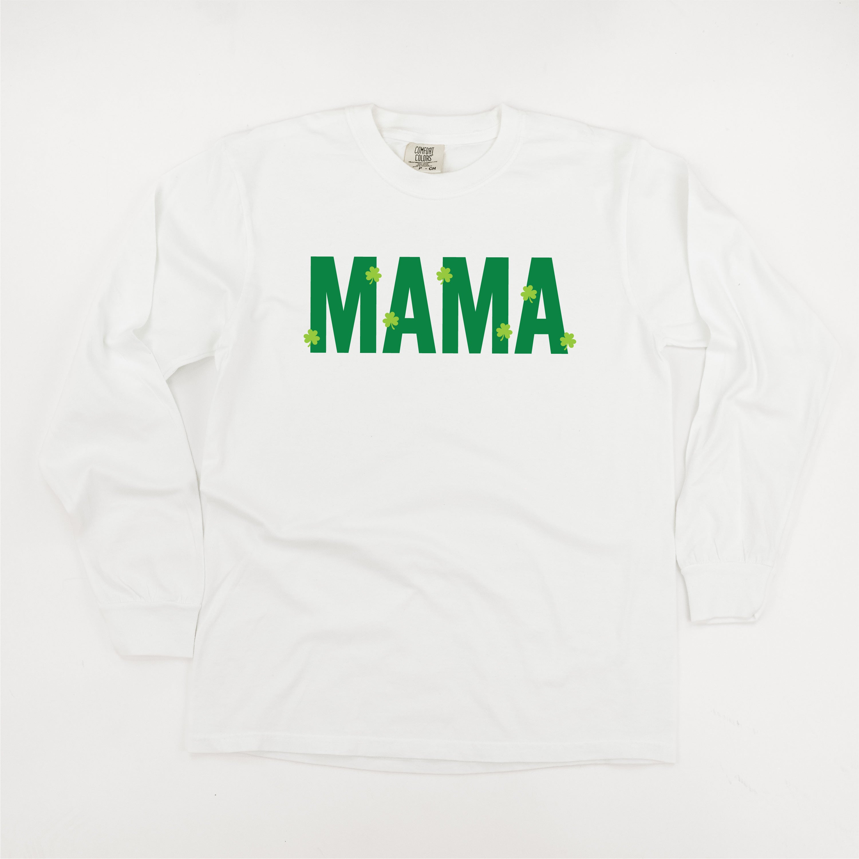 Mama - Mini Shamrocks - LONG SLEEVE Comfort Colors Tee Little Mama Shirt Shop