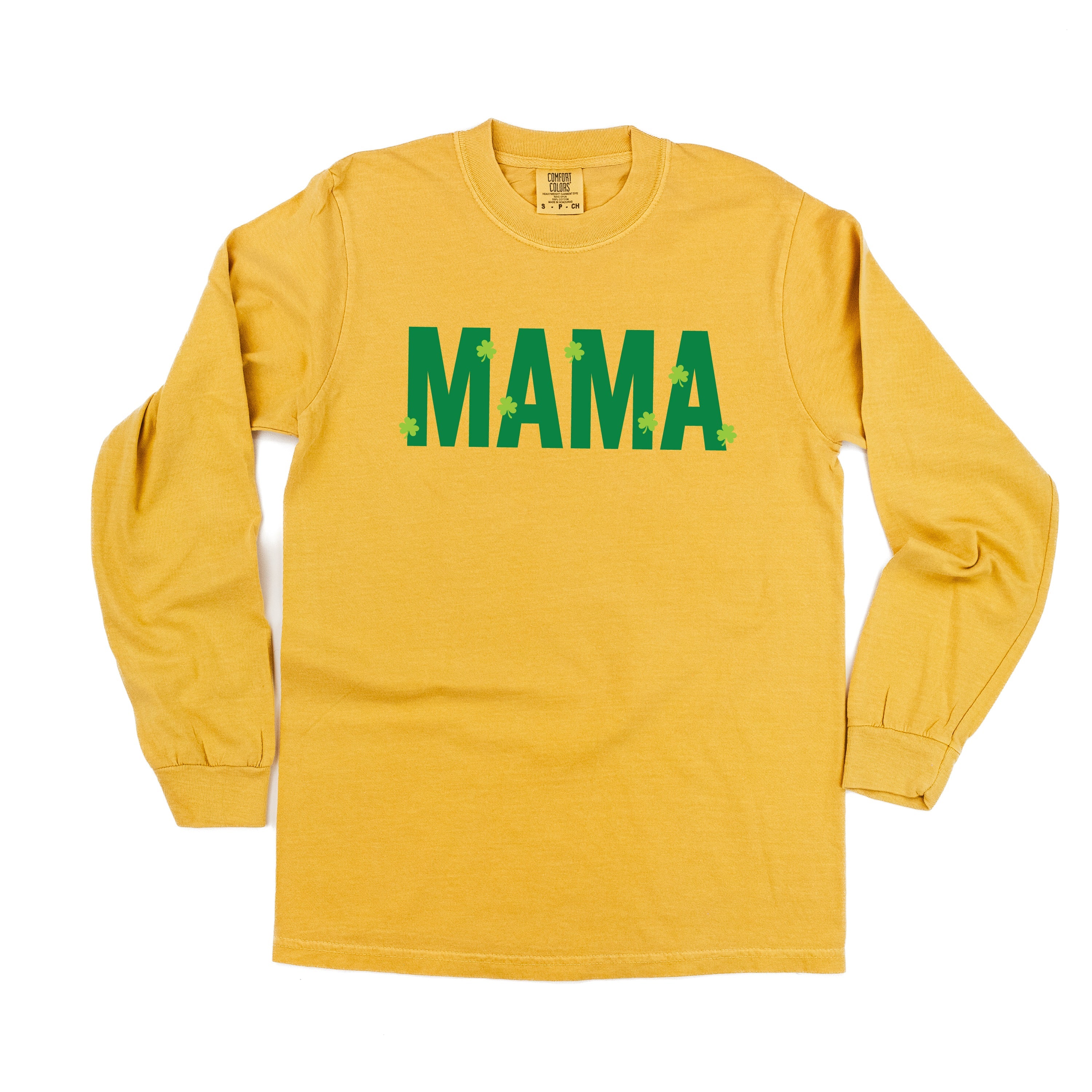 Mama - Mini Shamrocks - LONG SLEEVE Comfort Colors Tee Little Mama Shirt Shop