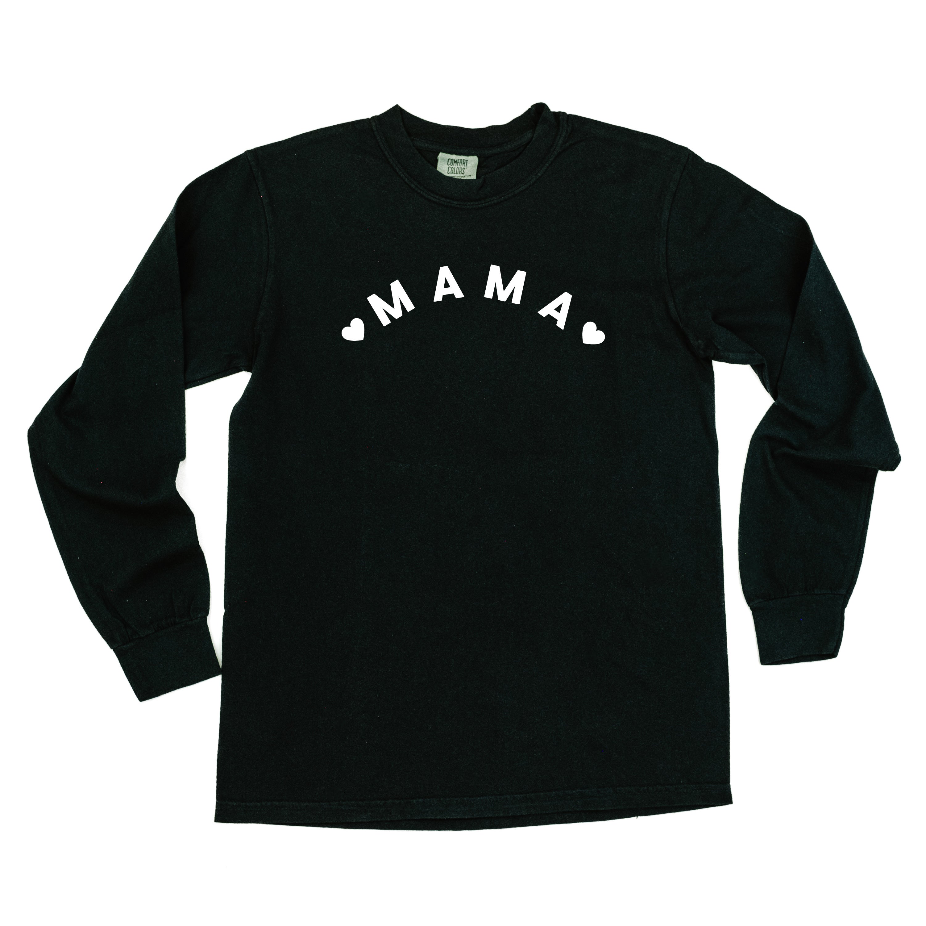 Mama (Two Hearts) - LONG SLEEVE Comfort Colors Tee Little Mama Shirt Shop