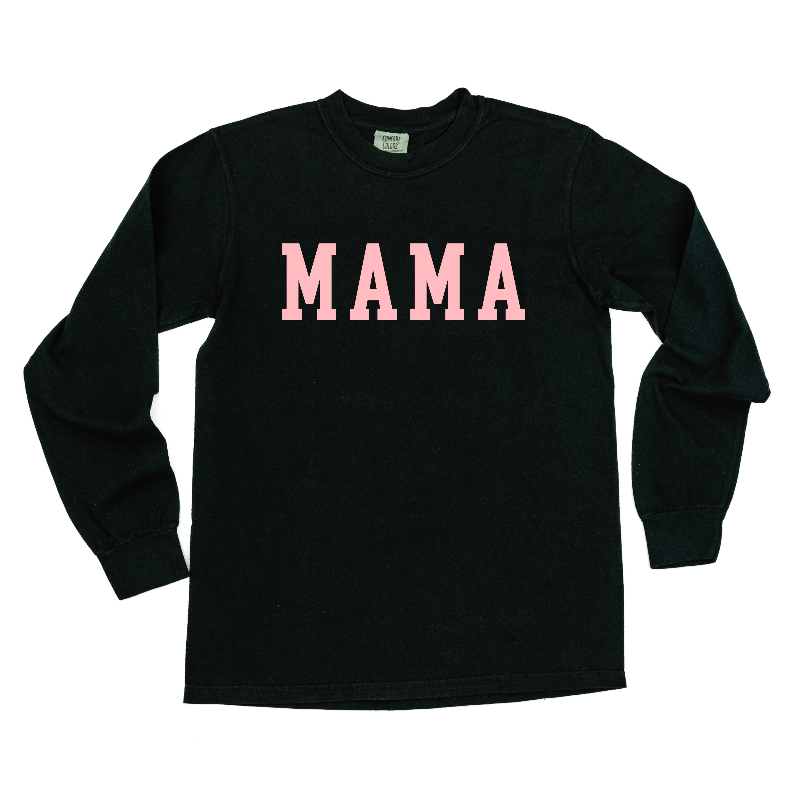Mama - Varsity - LONG SLEEVE Comfort Colors Tee Little Mama Shirt Shop