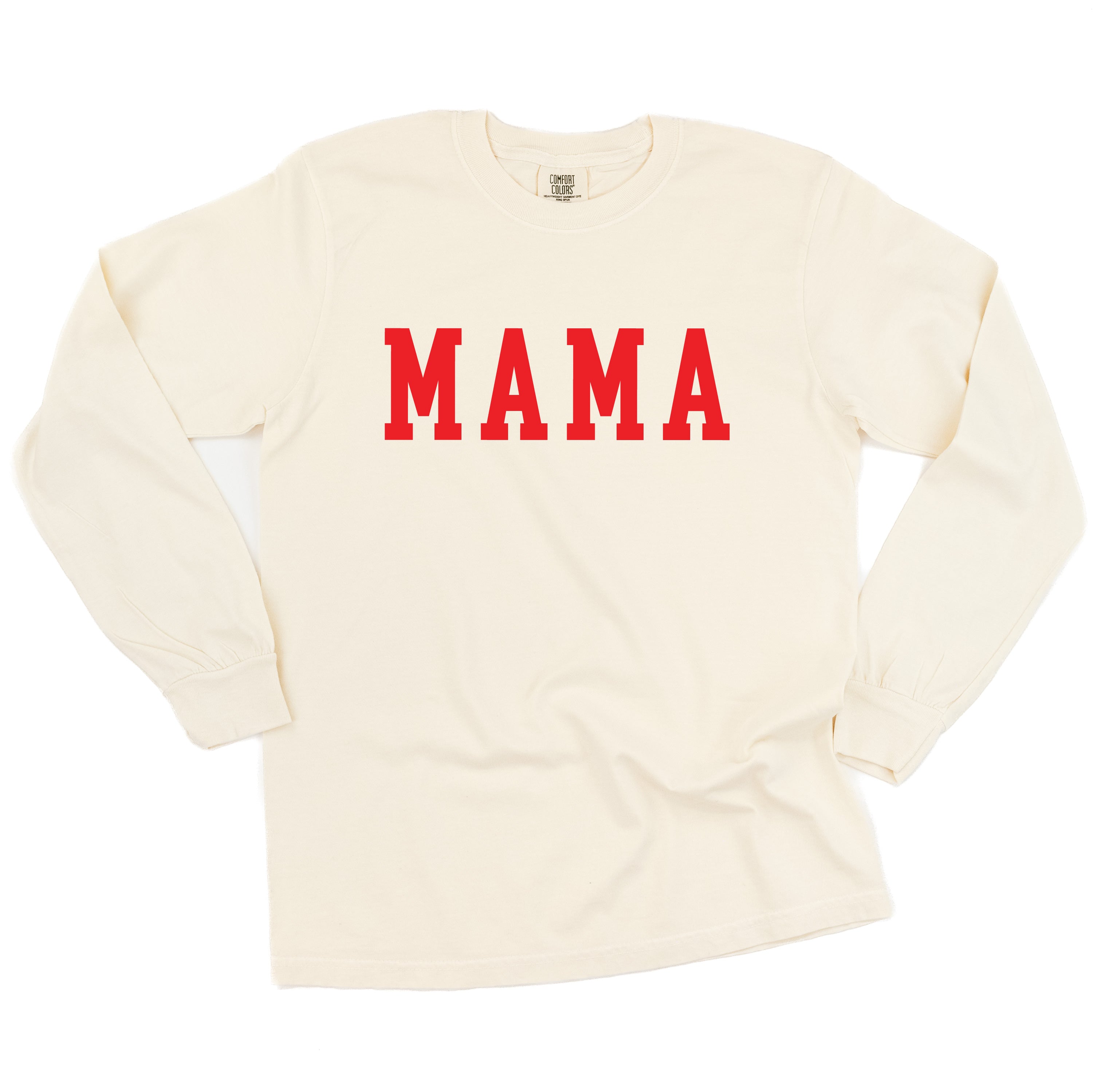 Mama - Varsity - LONG SLEEVE Comfort Colors Tee Little Mama Shirt Shop