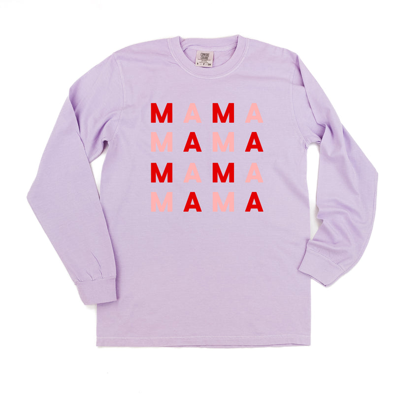 MAMA x 4 (Pink and Red) - LONG SLEEVE COMFORT COLORS TEE