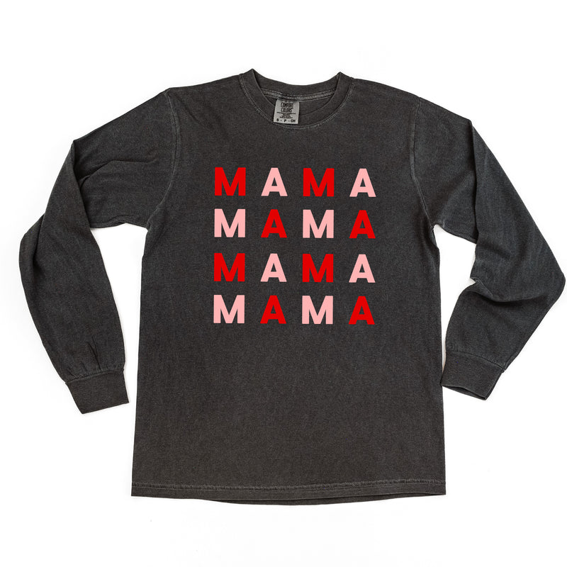 MAMA x 4 (Pink and Red) - LONG SLEEVE COMFORT COLORS TEE