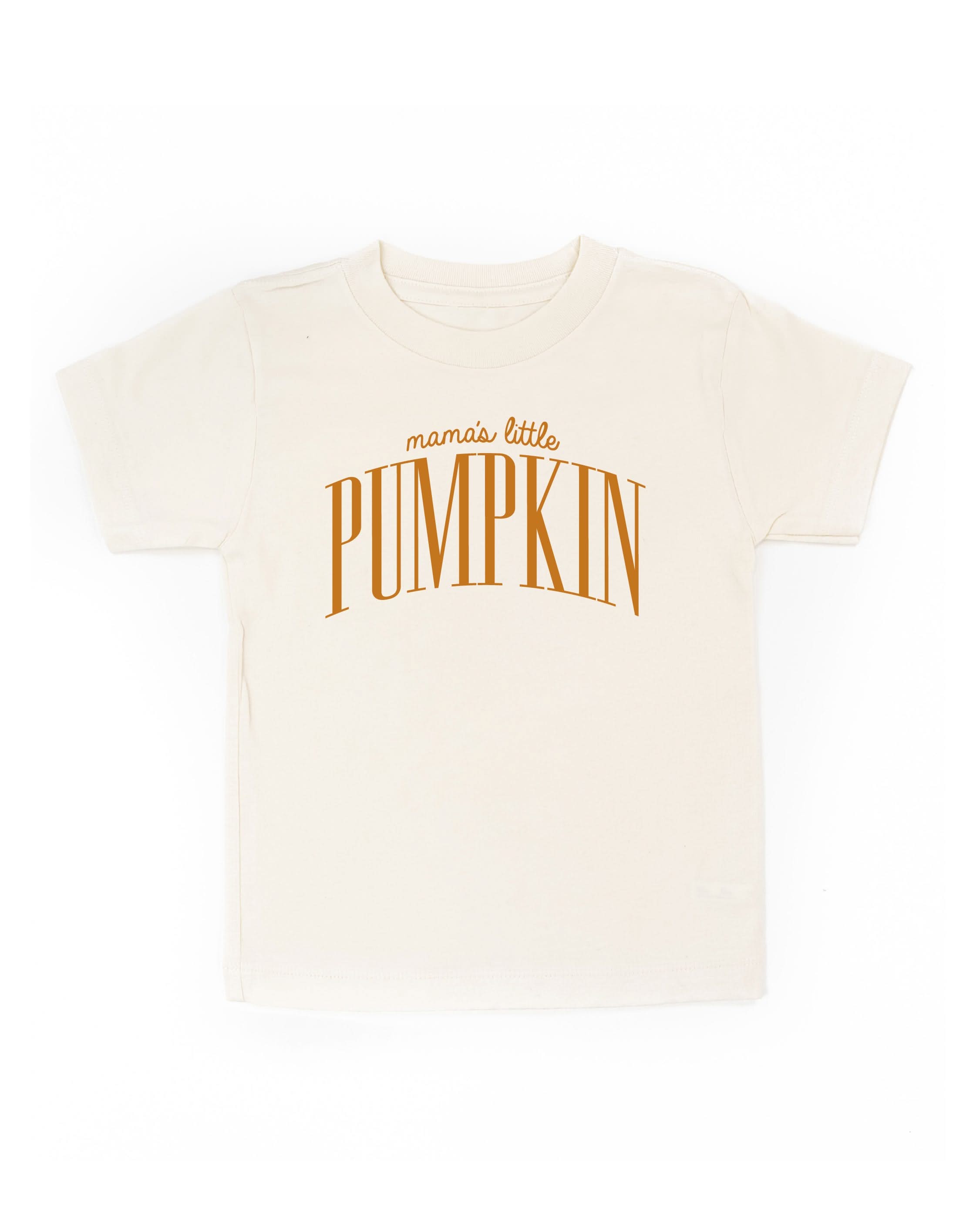 Mama's Little Pumpkin - Tall Varsity - Natural w/ Burnt Orange - Child Tee Little Mama Shirt Shop