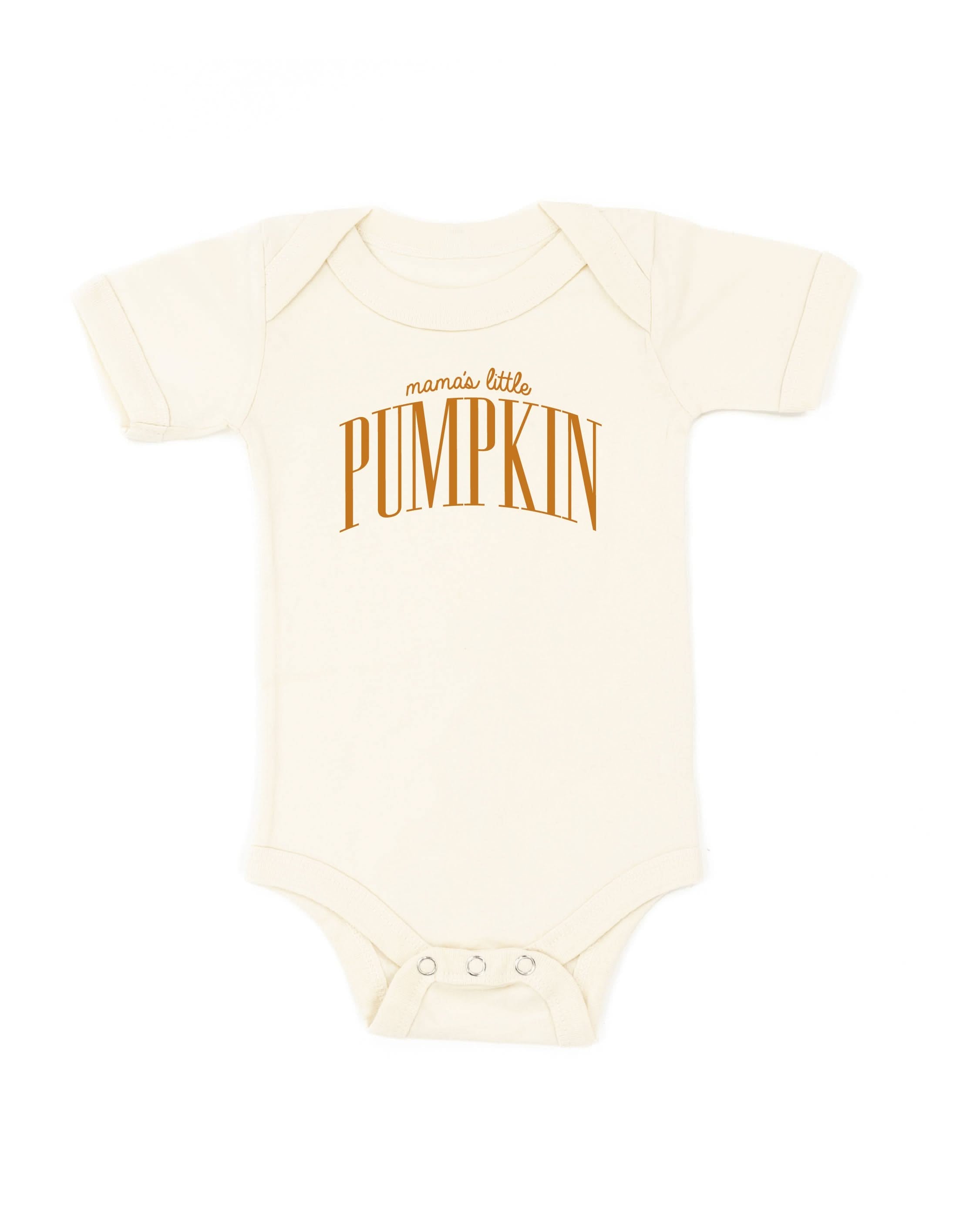 Mama's Little Pumpkin - Tall Varsity - Natural w/ Burnt Orange - Child Tee Little Mama Shirt Shop
