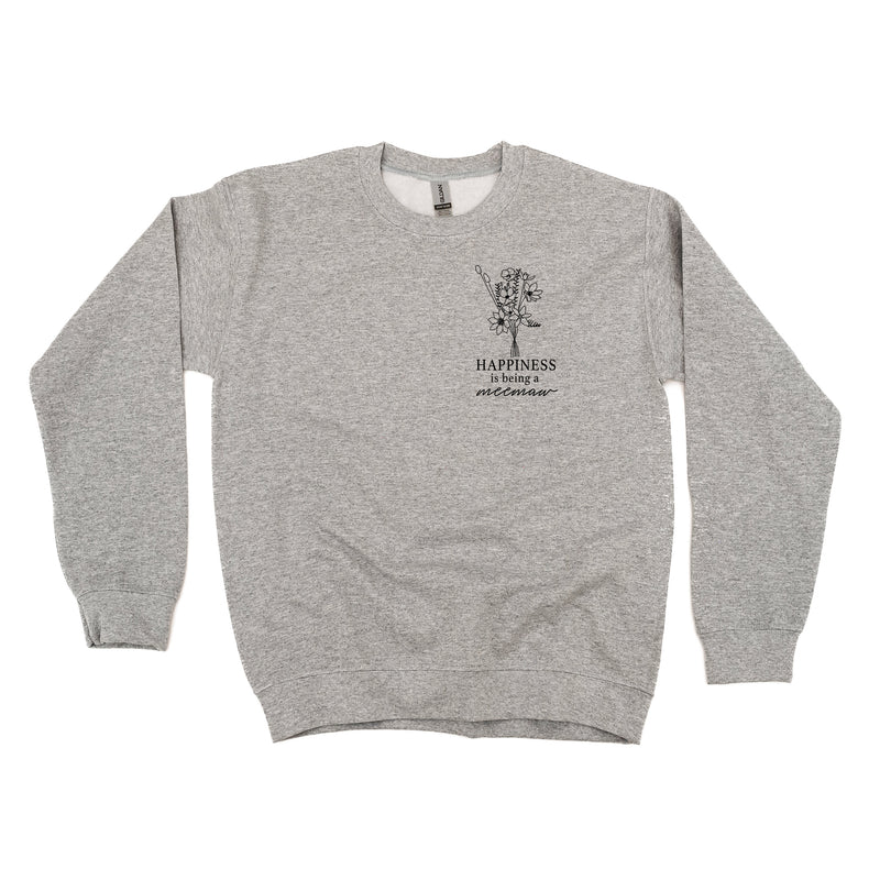 Bouquet Style - Happiness is Being a MEEMAW - BASIC FLEECE CREWNECK