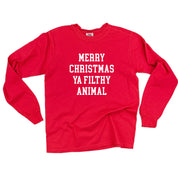 Merry Christmas Ya Filthy Animal - LONG SLEEVE Comfort Colors Tee Little Mama Shirt Shop