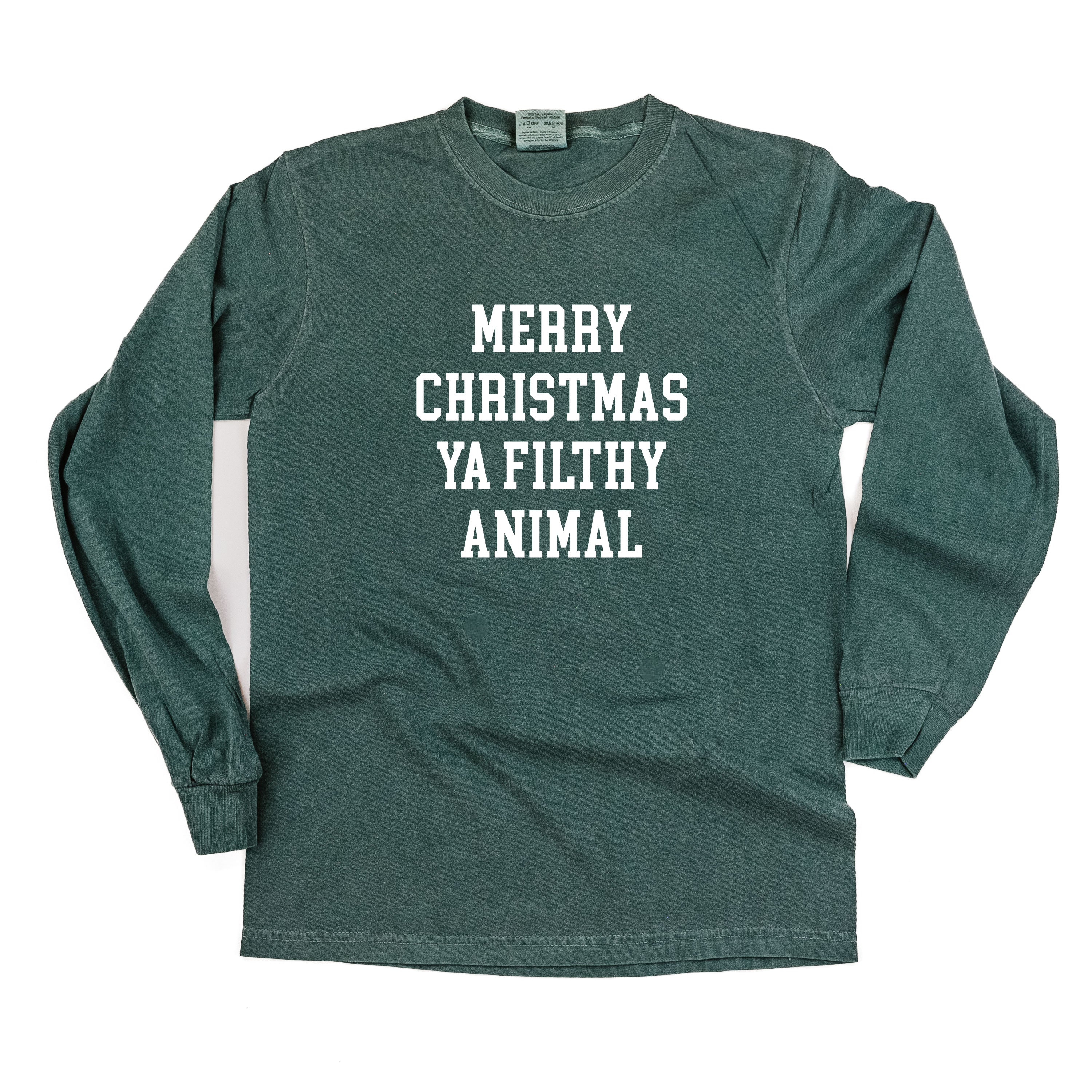 Merry Christmas Ya Filthy Animal - LONG SLEEVE Comfort Colors Tee Little Mama Shirt Shop