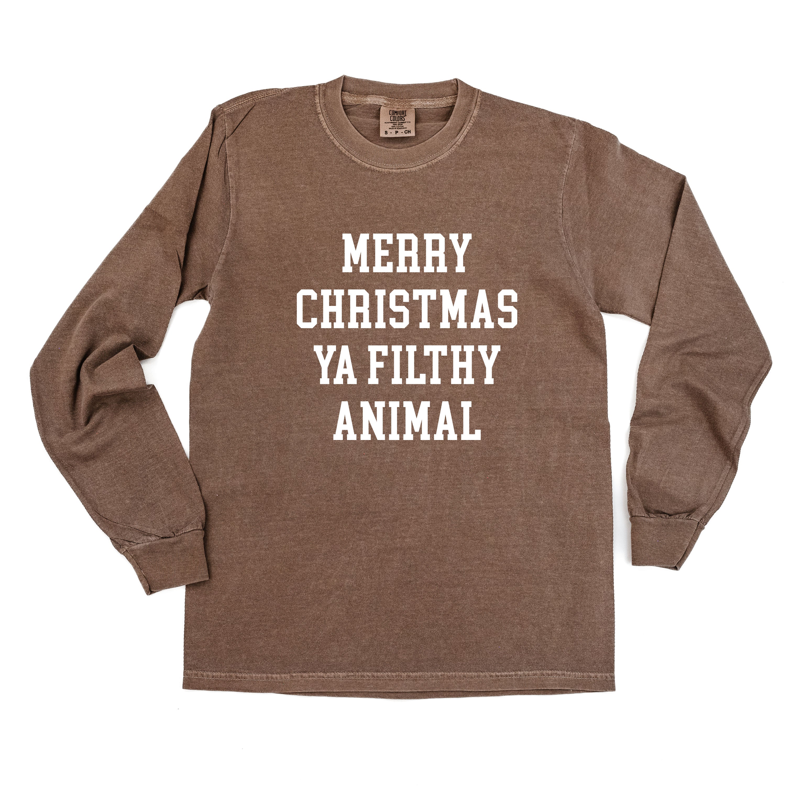 Merry Christmas Ya Filthy Animal - LONG SLEEVE Comfort Colors Tee Little Mama Shirt Shop