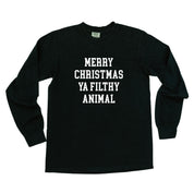 Merry Christmas Ya Filthy Animal - LONG SLEEVE Comfort Colors Tee Little Mama Shirt Shop