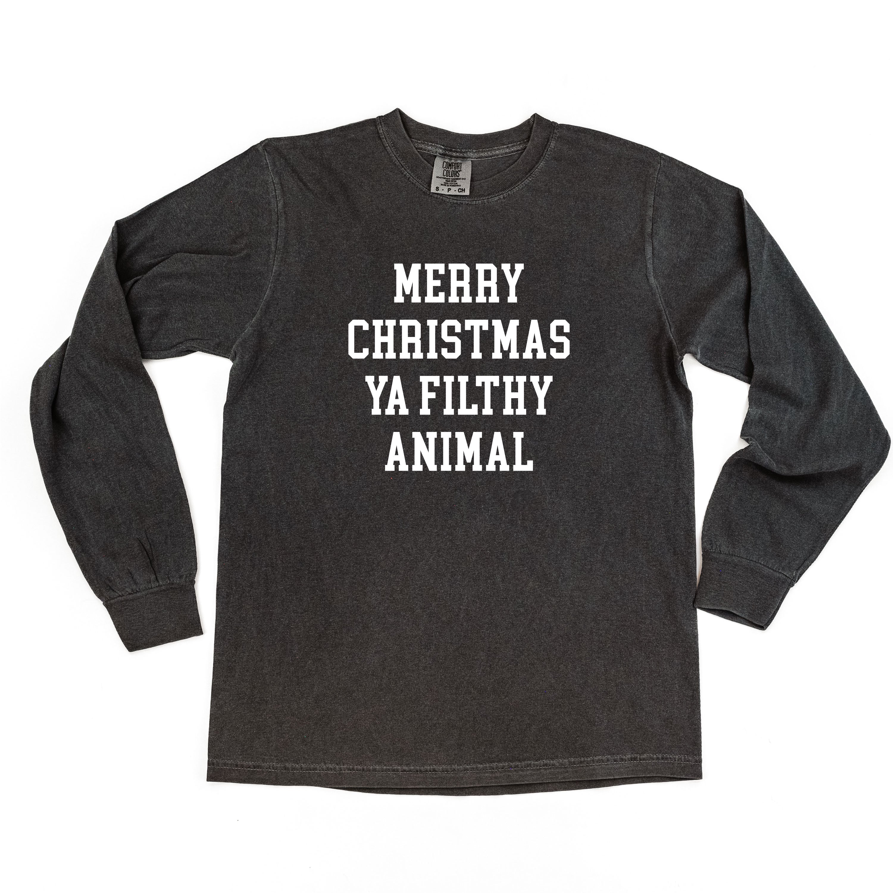 Merry Christmas Ya Filthy Animal - LONG SLEEVE Comfort Colors Tee Little Mama Shirt Shop