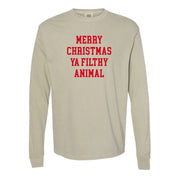 Merry Christmas Ya Filthy Animal - LONG SLEEVE Comfort Colors Tee Little Mama Shirt Shop