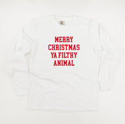 Merry Christmas Ya Filthy Animal - LONG SLEEVE Comfort Colors Tee Little Mama Shirt Shop