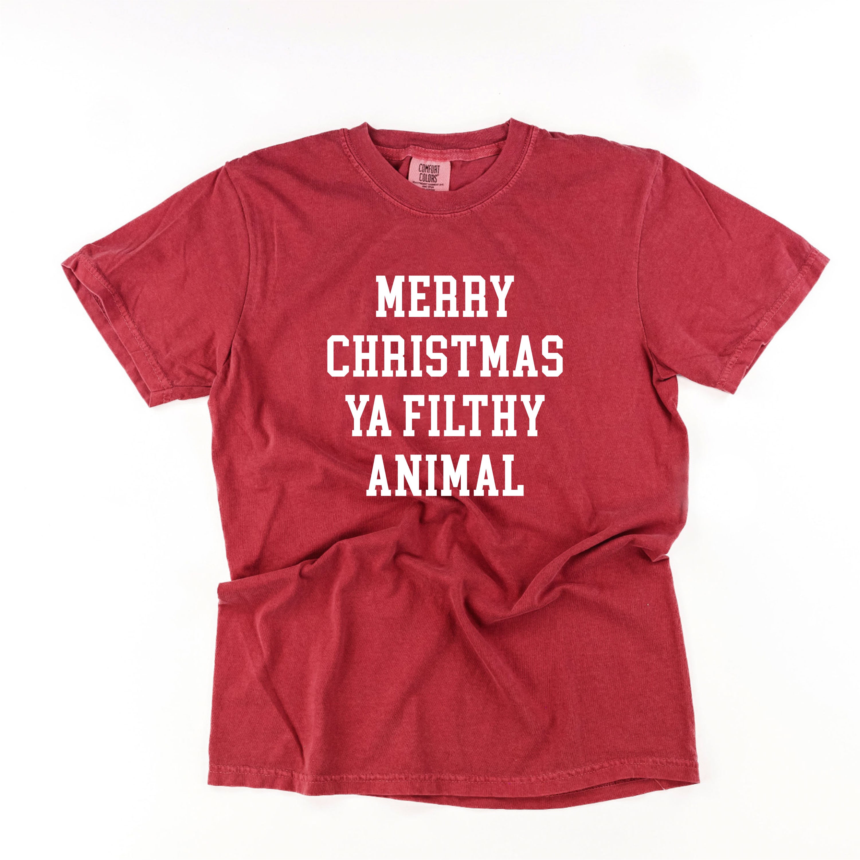 Merry Christmas Ya Filthy Animal - Comfort Colors Tee Little Mama Shirt Shop