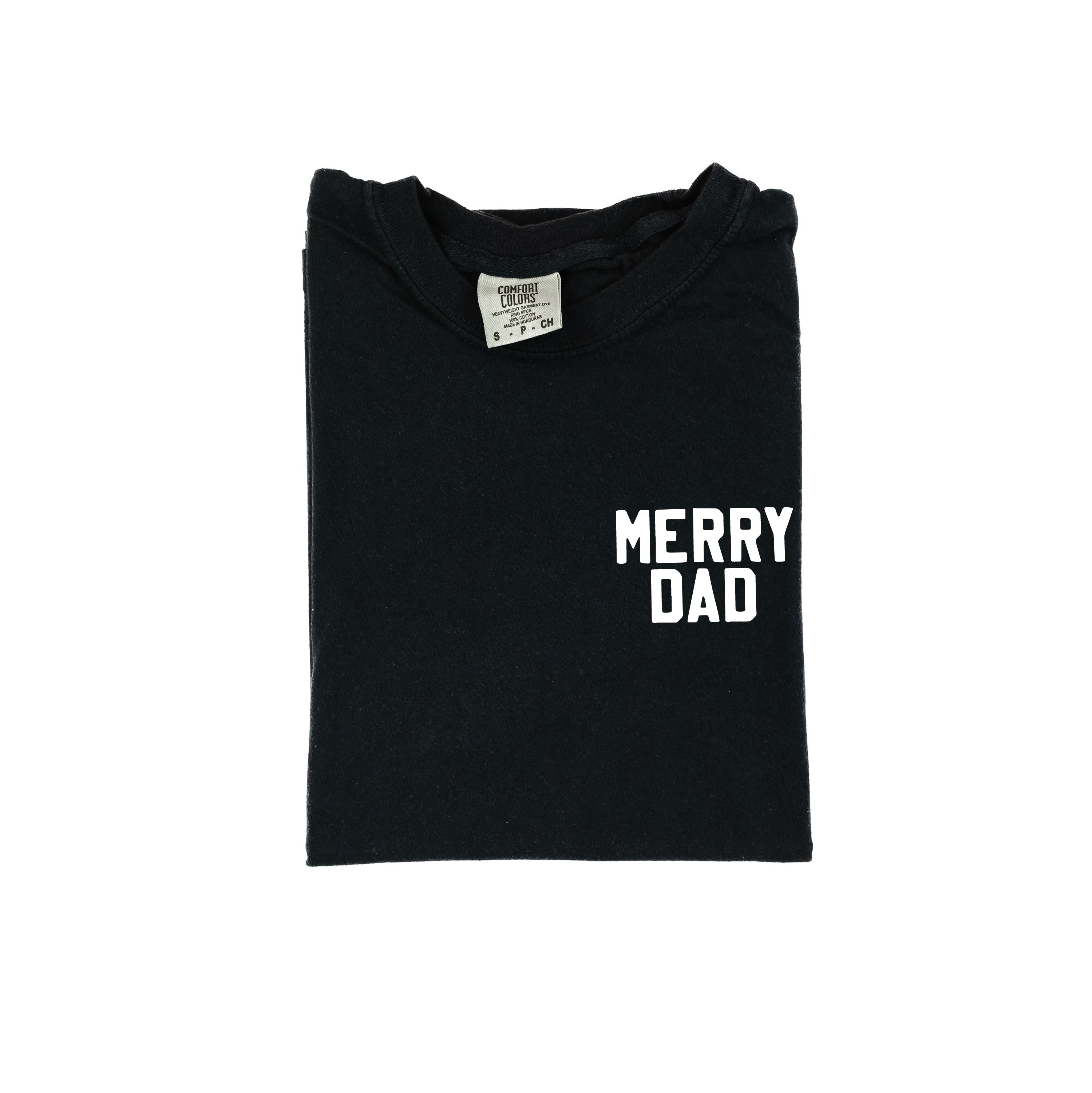 Merry Dad (pocket) - Comfort Colors Tee Little Mama Shirt Shop