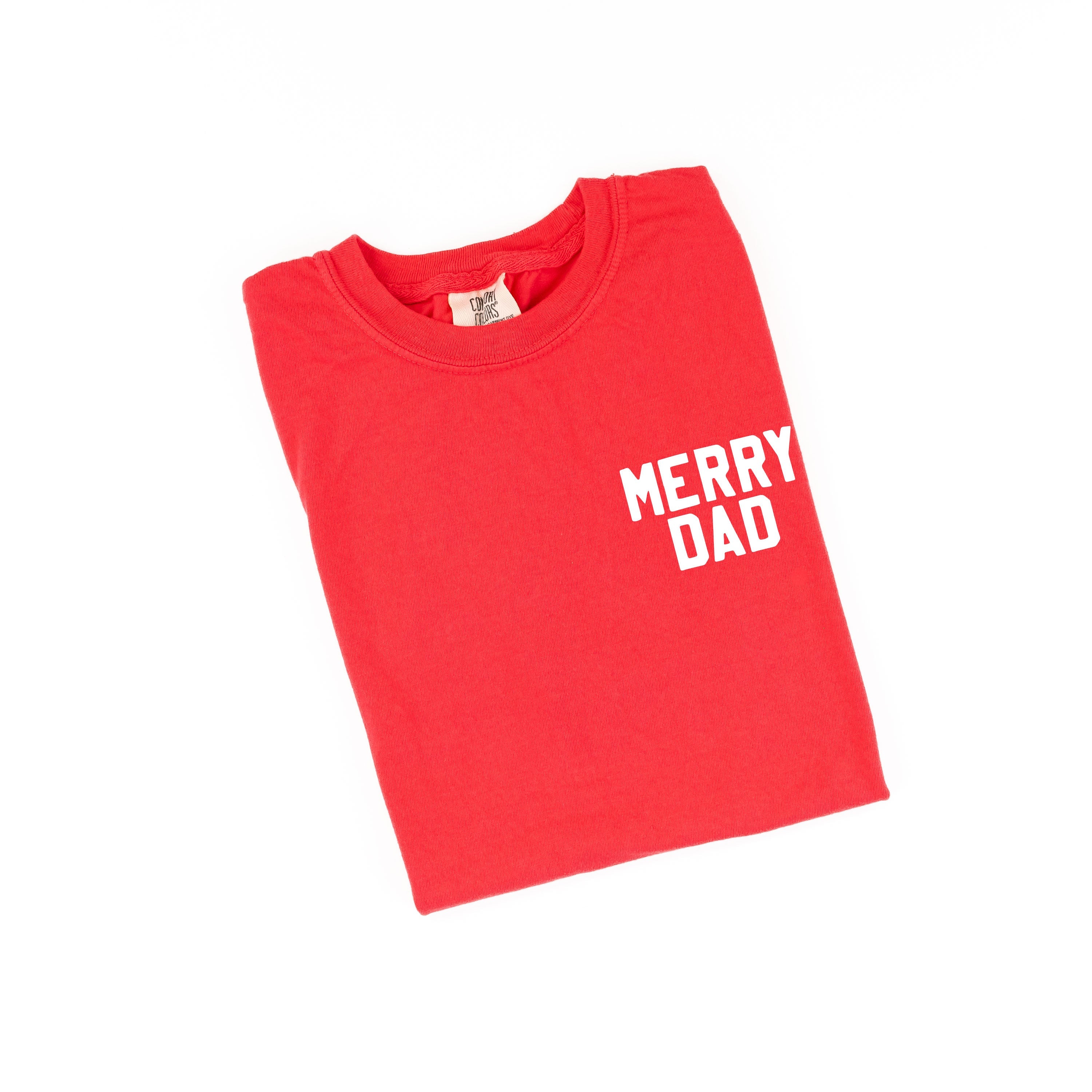 Merry Dad (pocket) - Comfort Colors Tee Little Mama Shirt Shop