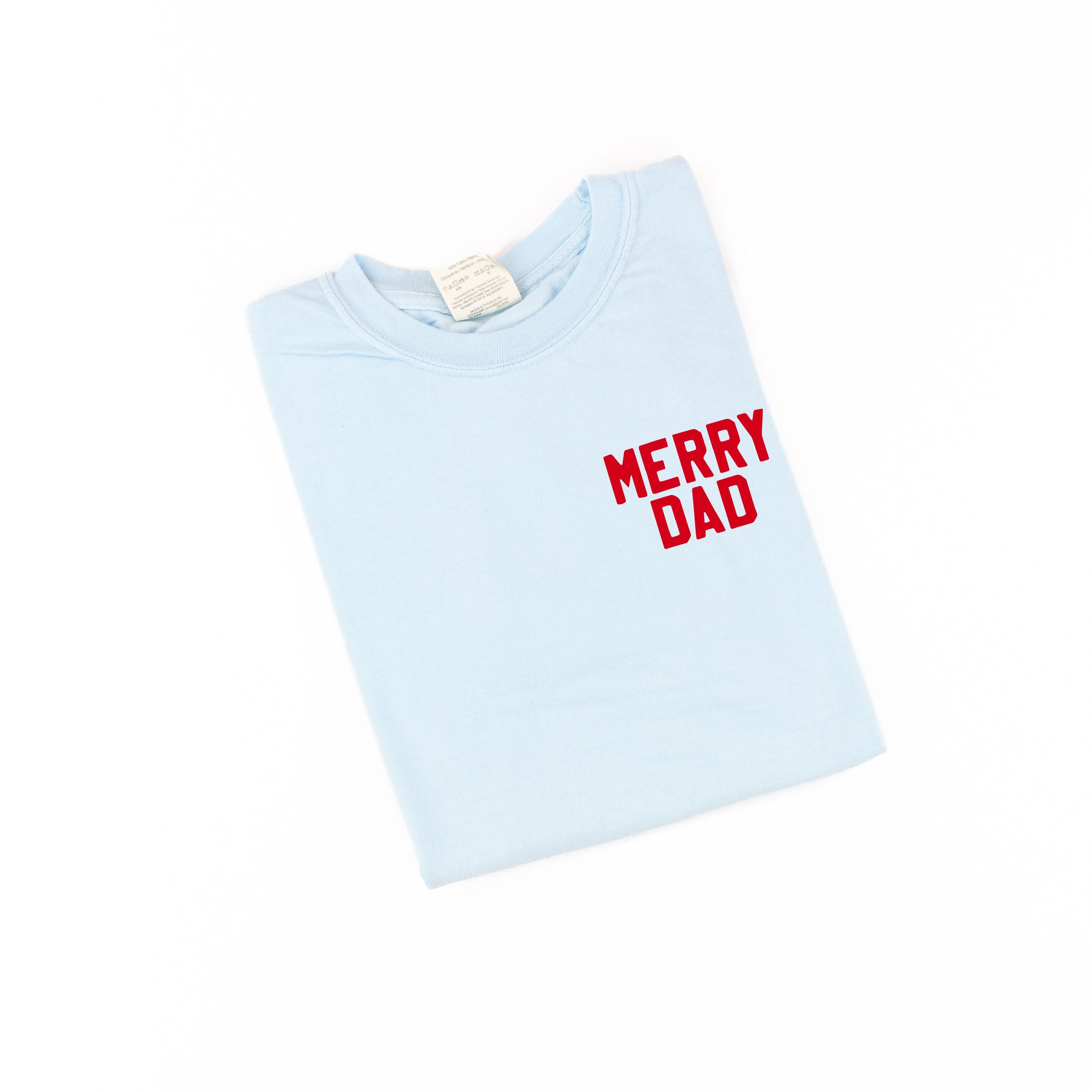 Merry Dad (pocket) - Comfort Colors Tee Little Mama Shirt Shop