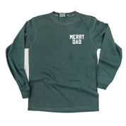 Merry Dad (pocket) - LONG SLEEVE Comfort Colors Tee Little Mama Shirt Shop