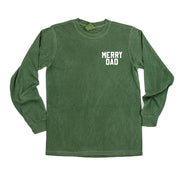 Merry Dad (pocket) - LONG SLEEVE Comfort Colors Tee Little Mama Shirt Shop